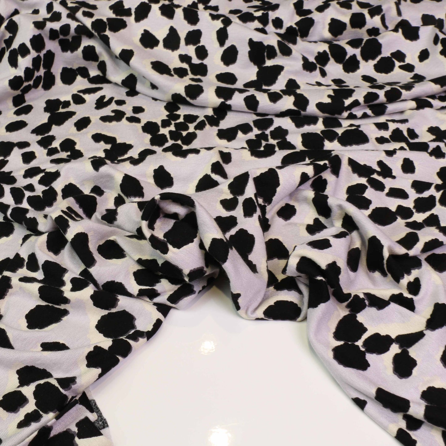 Viscose Jersey Fabric - Lilac, white, black