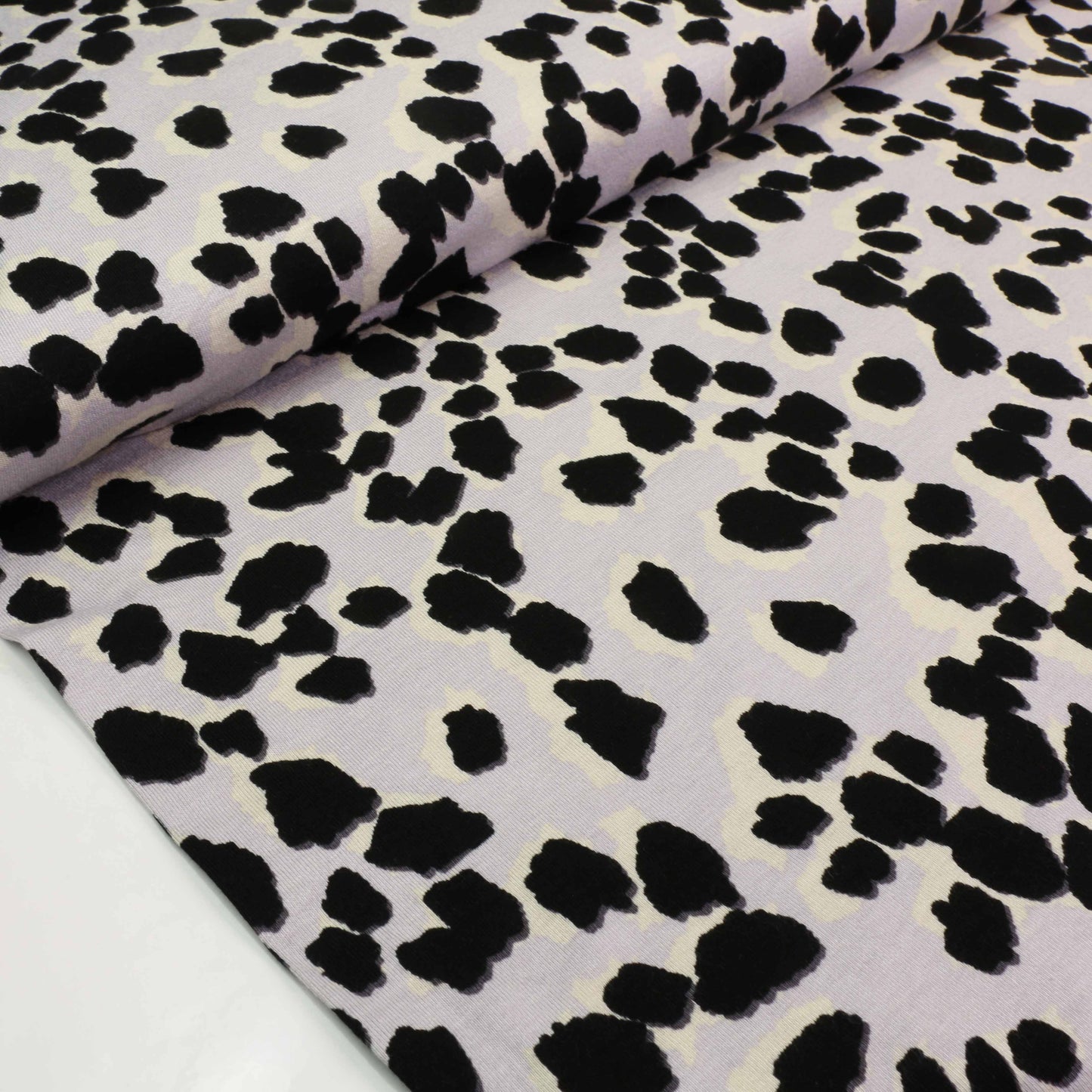 Viscose Jersey Fabric - Lilac, white, black