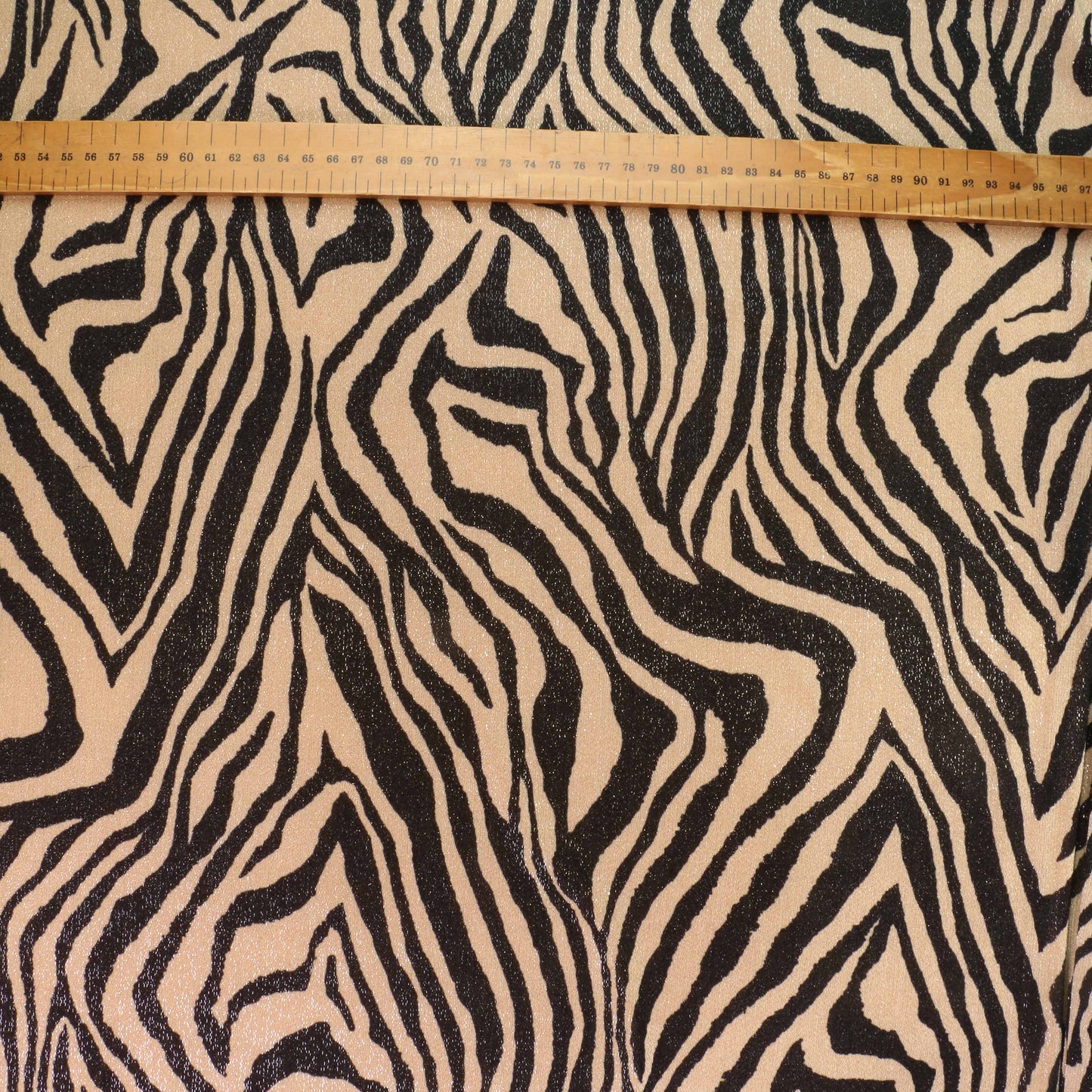 Shimmer Lycra Fabric - Beige, black