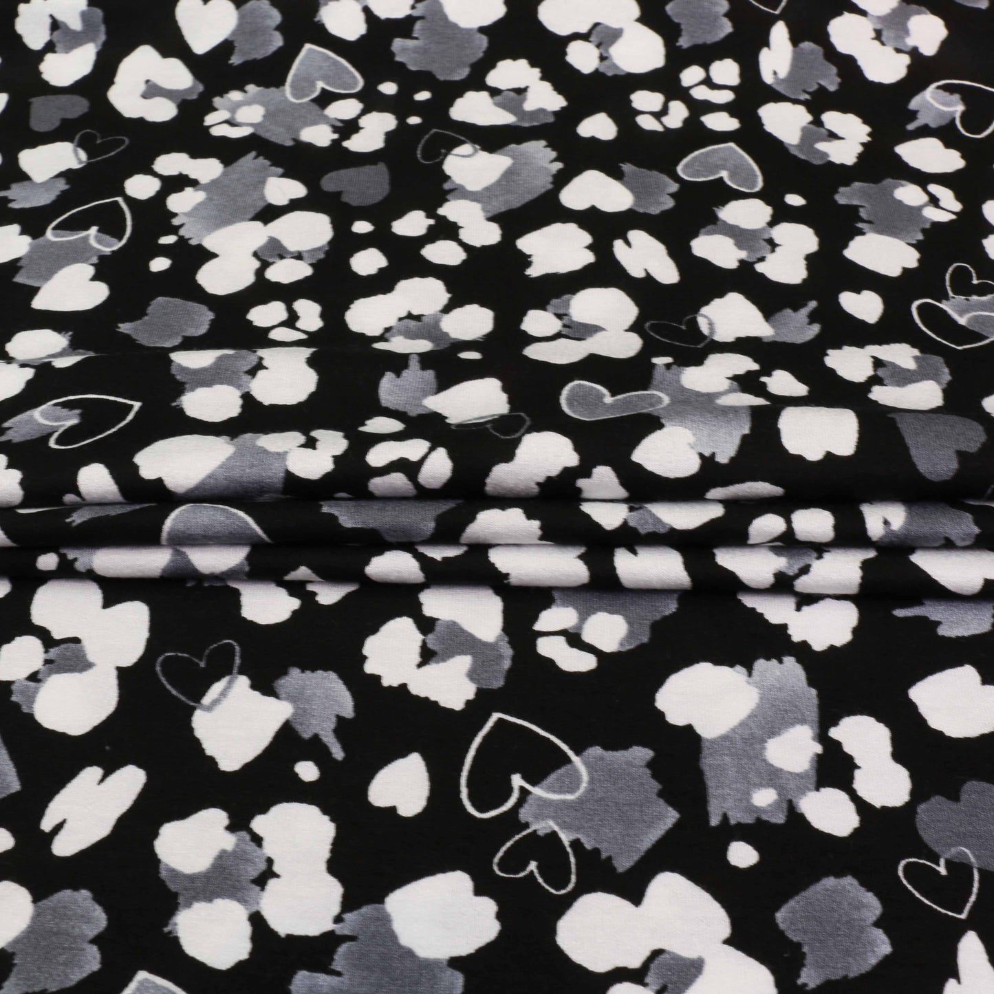 Viscose Jersey Fabric - Black, grey, white