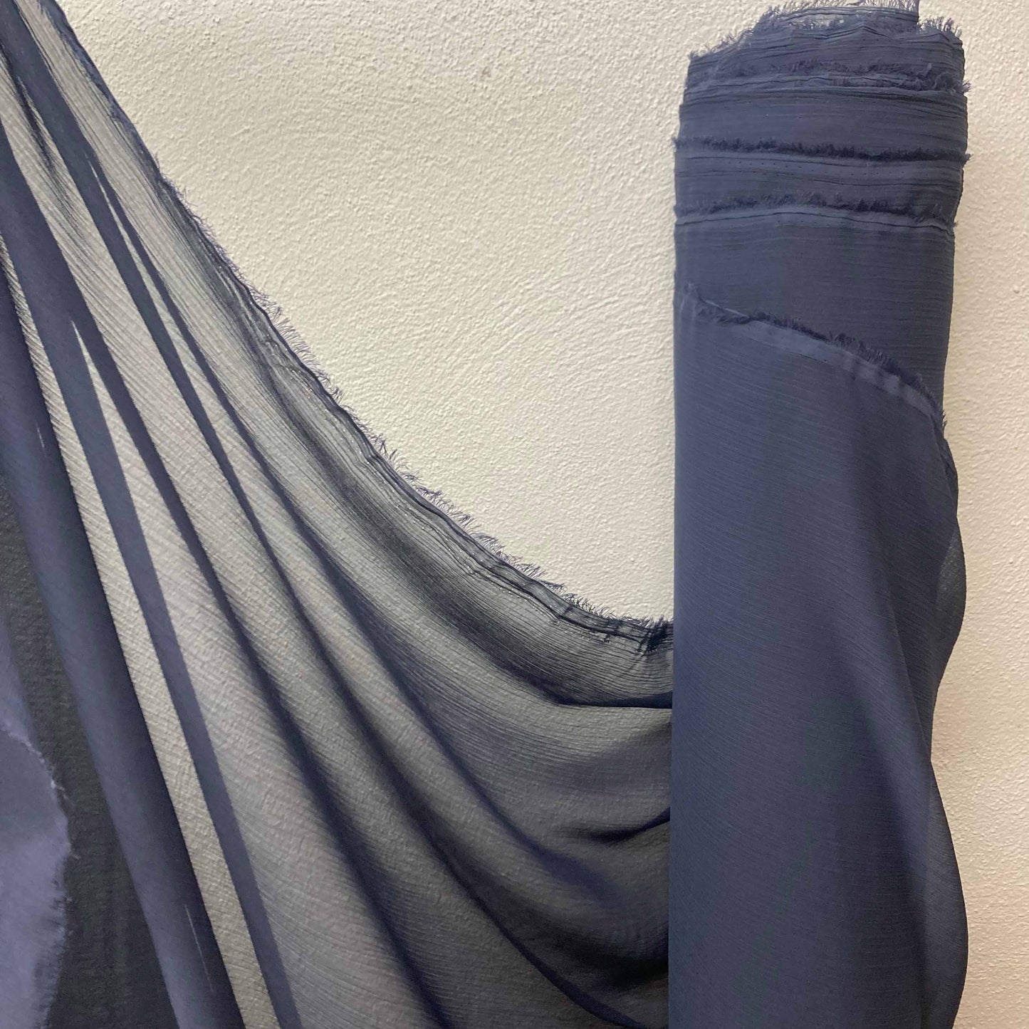 Crinkle Chiffon Fabric - Navy