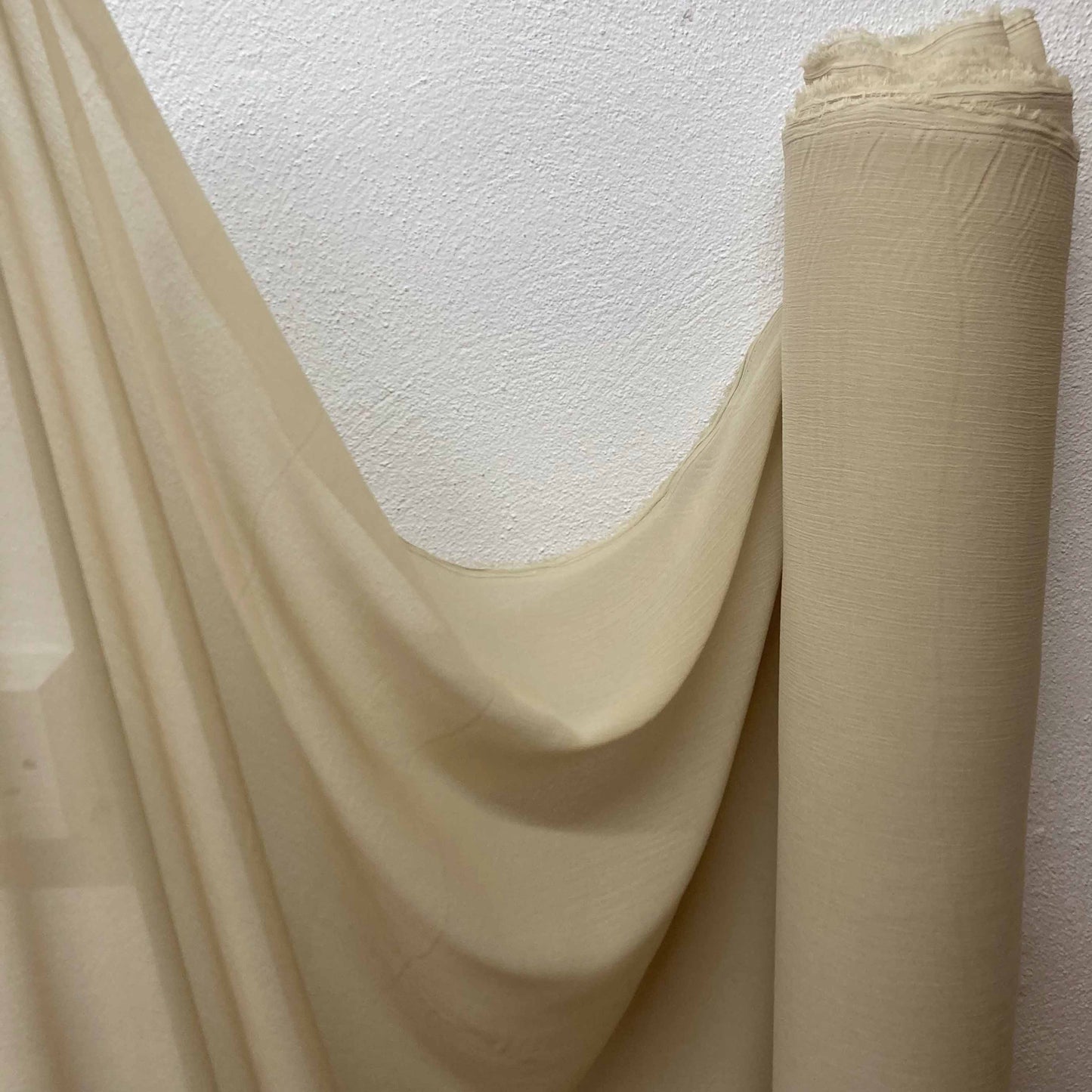 Crinkle Chiffon Fabric - Cream