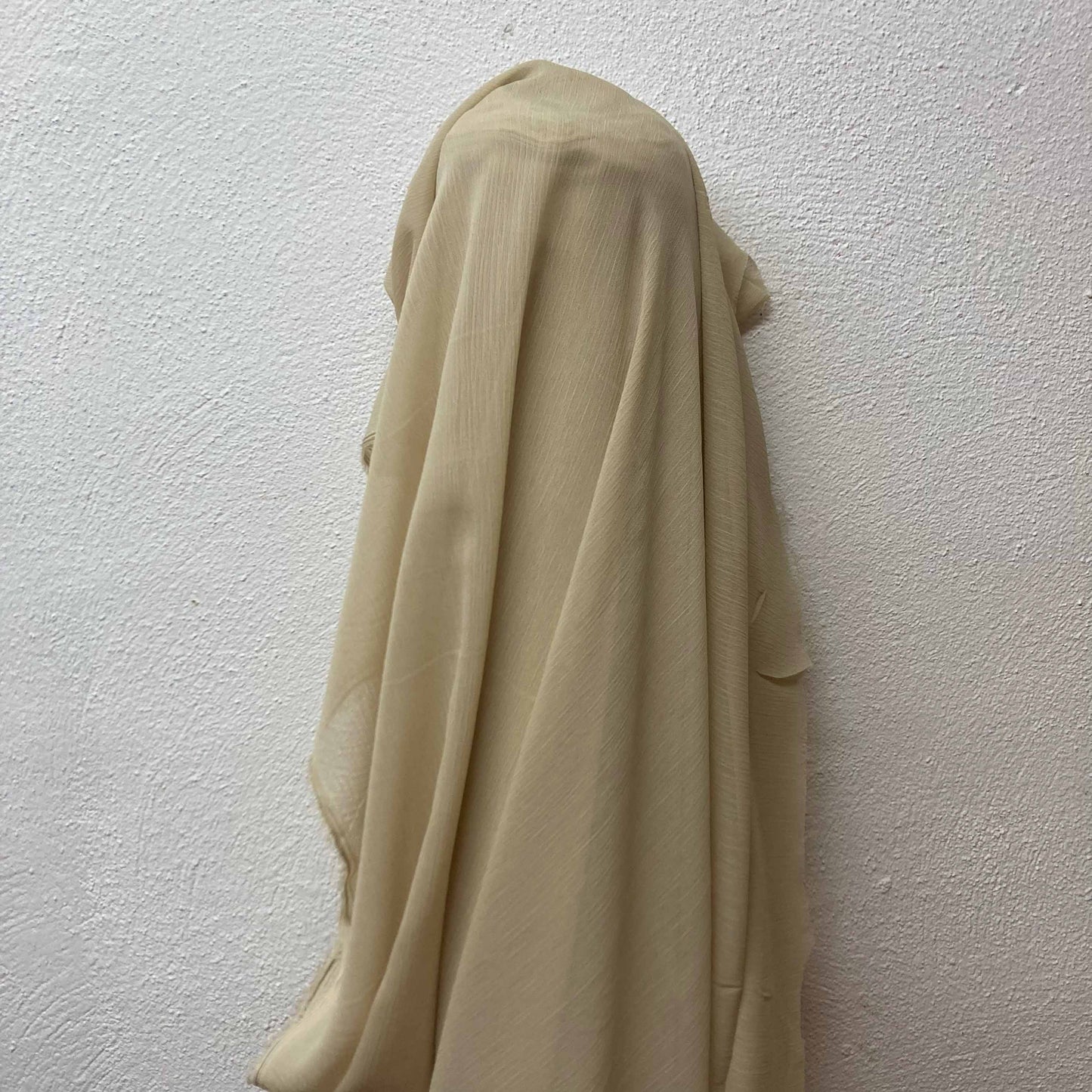 Crinkle Chiffon Fabric - Cream