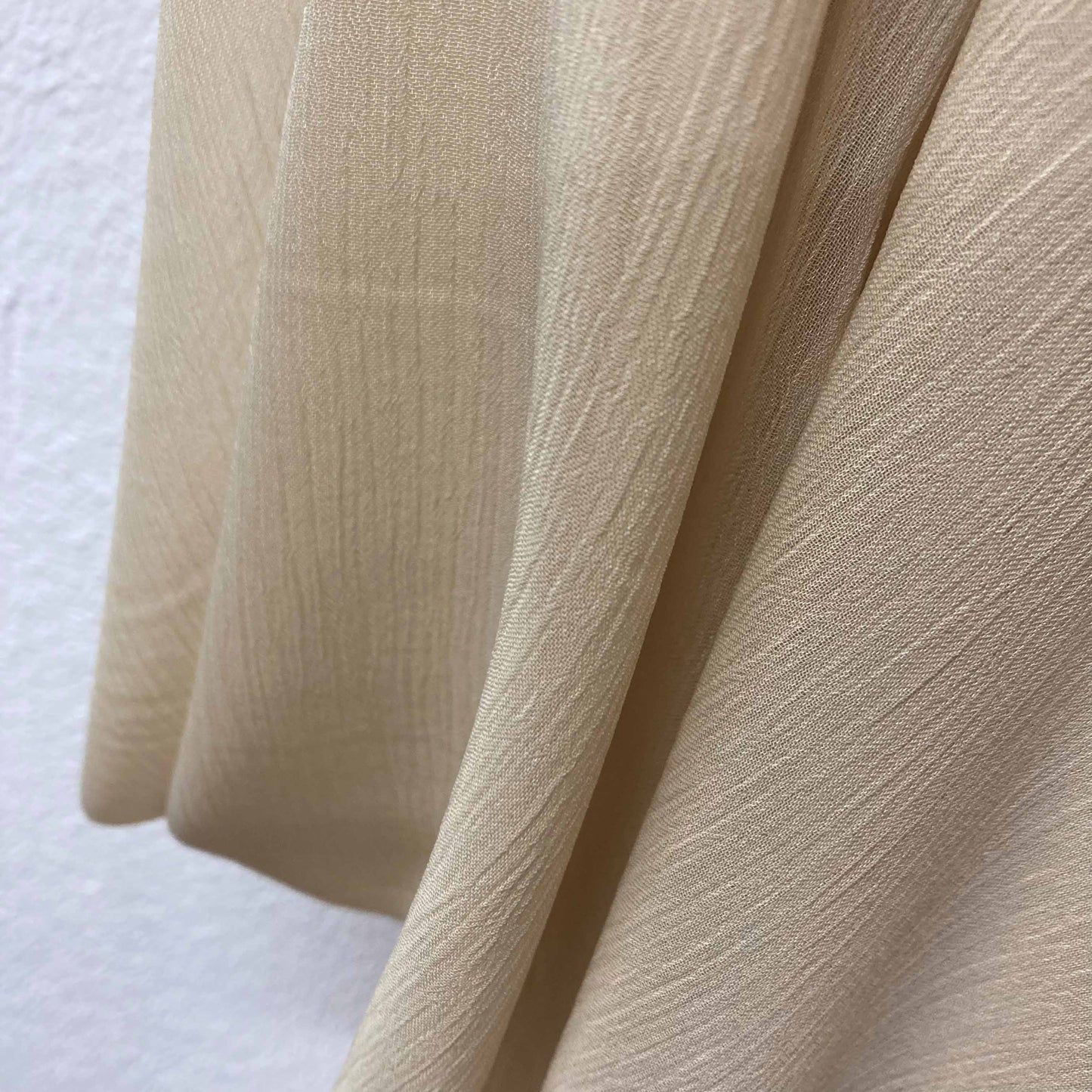Crinkle Chiffon Fabric - Cream