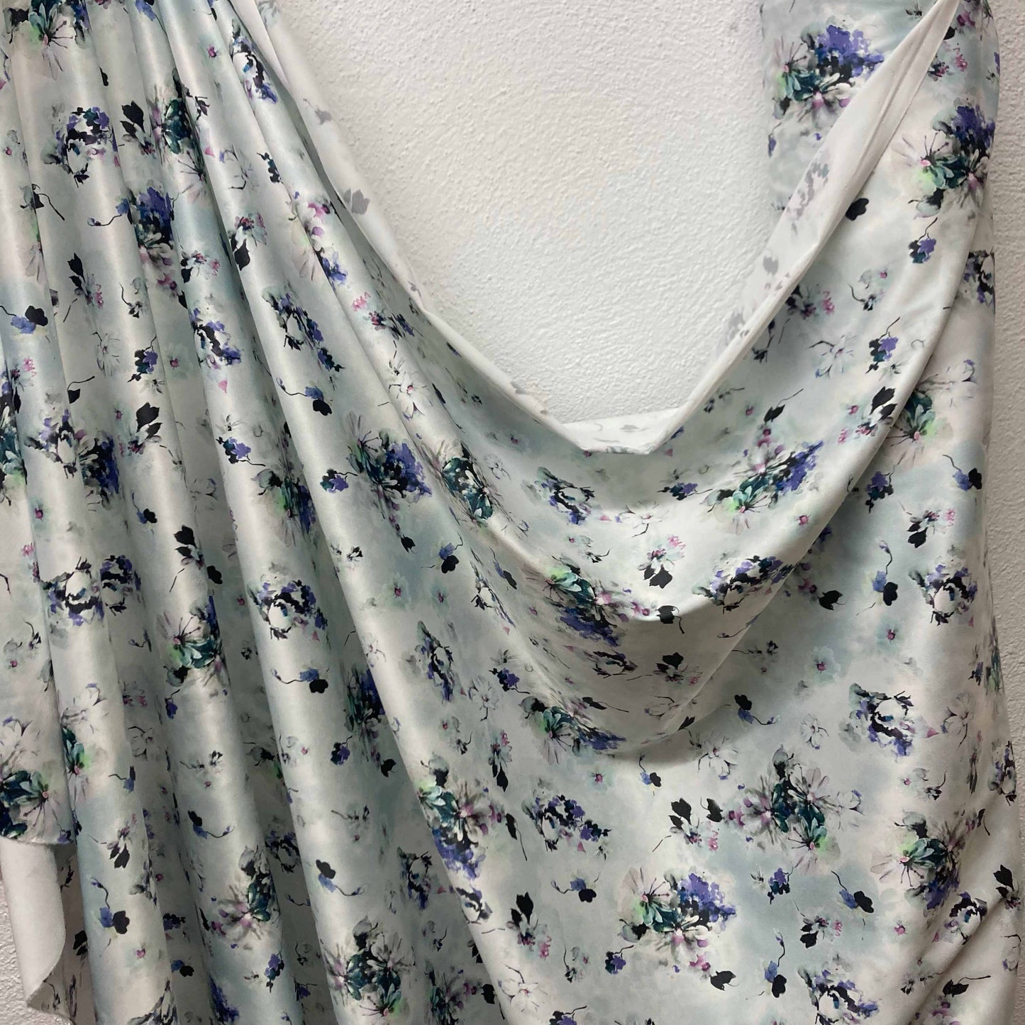 Stretch Satin Fabric - Off-white