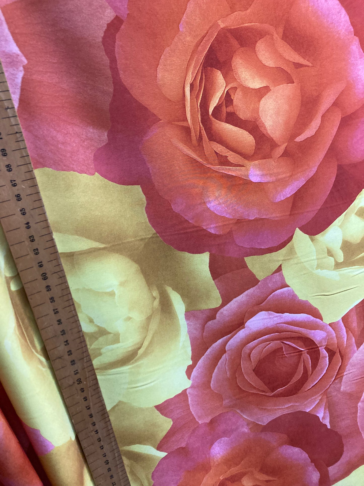 B-stock - Soft Satin Fabric - Red and yellow *