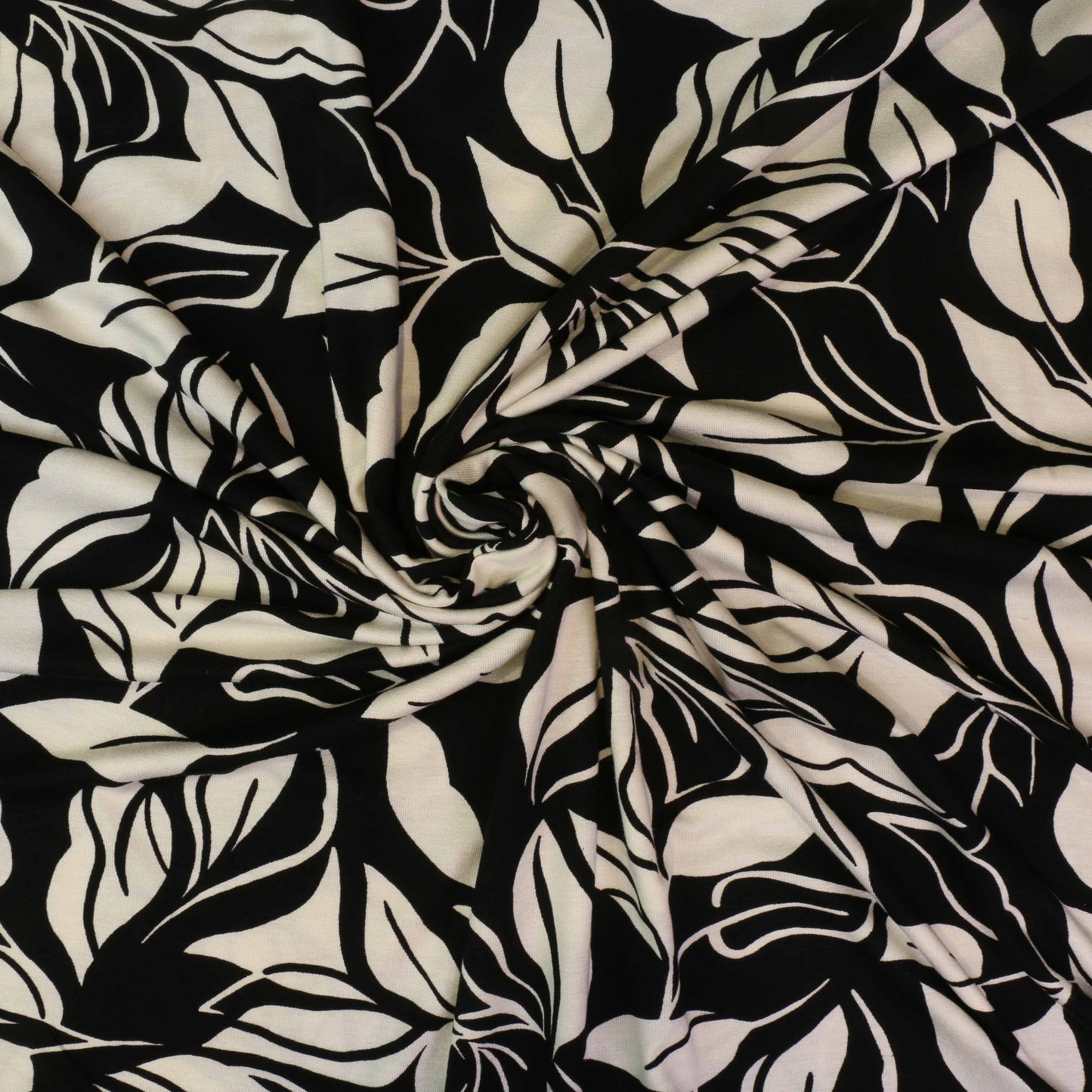 Viscose Jersey Fabric - Black, white