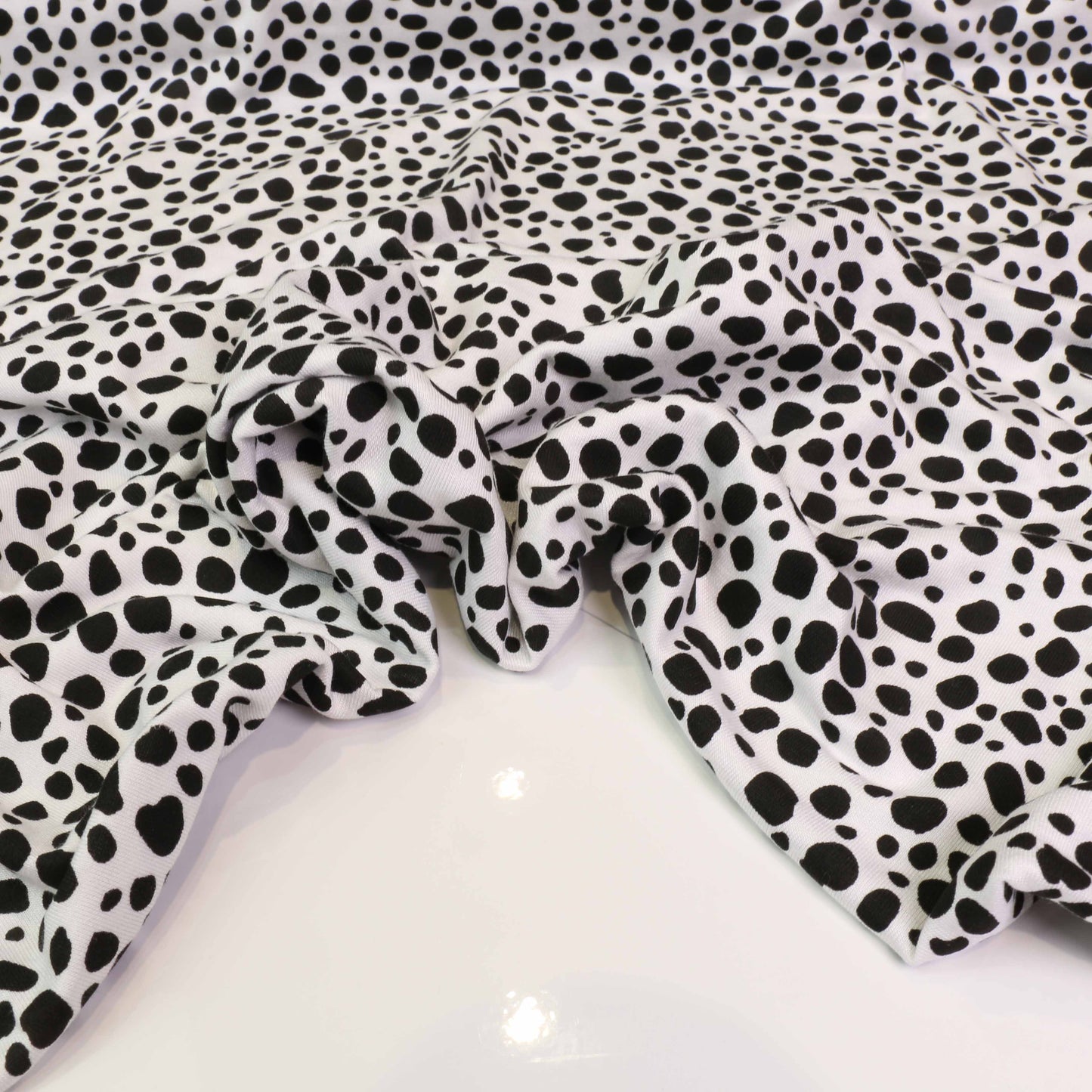 Viscose Jersey Fabric - White, black