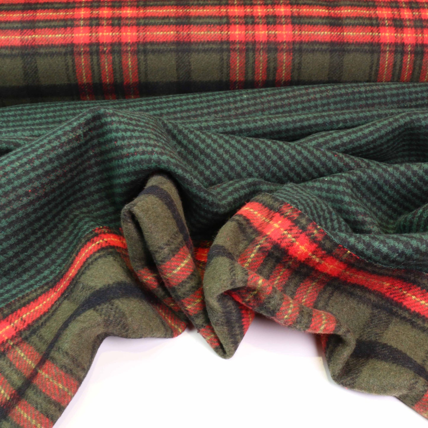 Reversible Wool Coating - Beige, Brown, Green