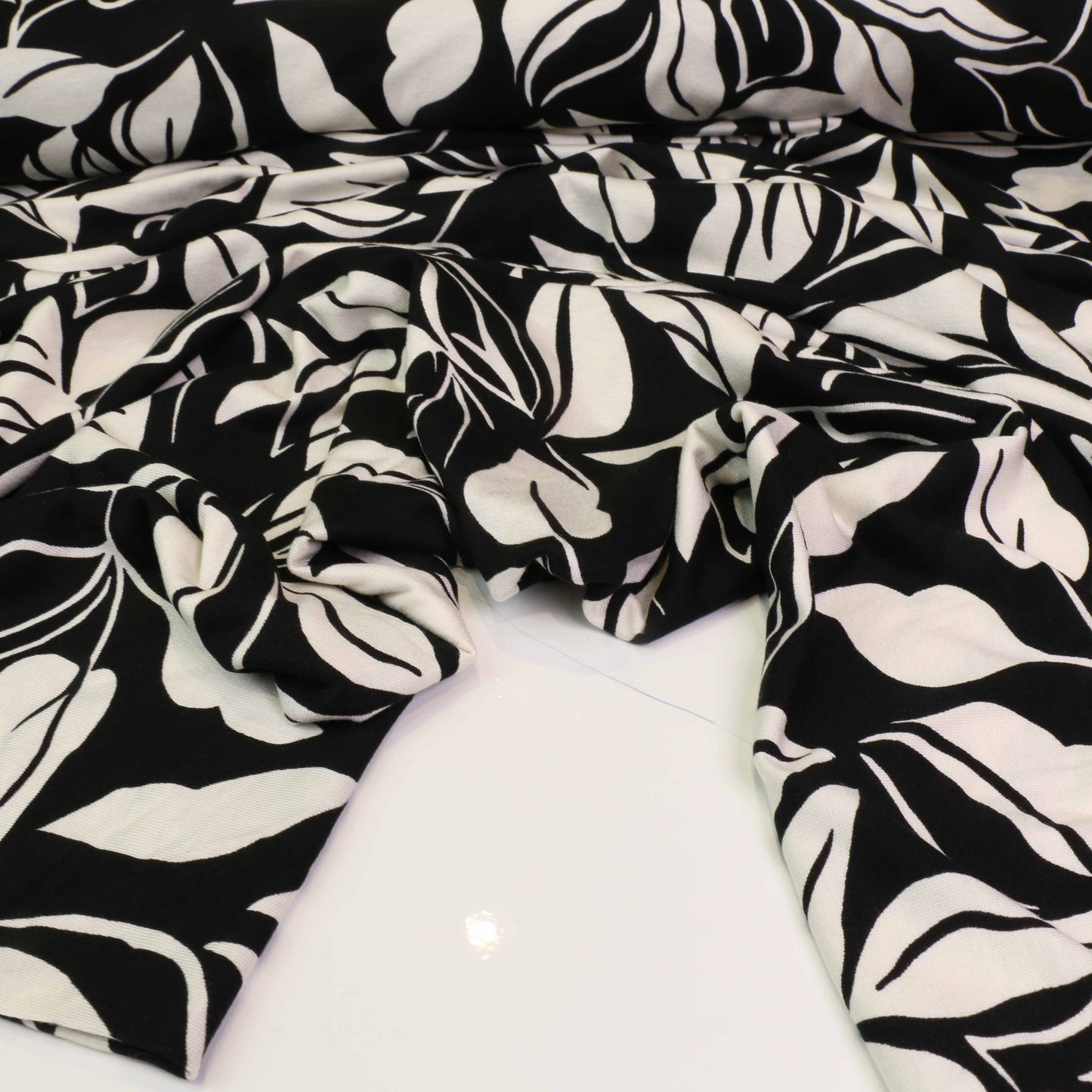 Viscose Jersey Fabric - Black, white