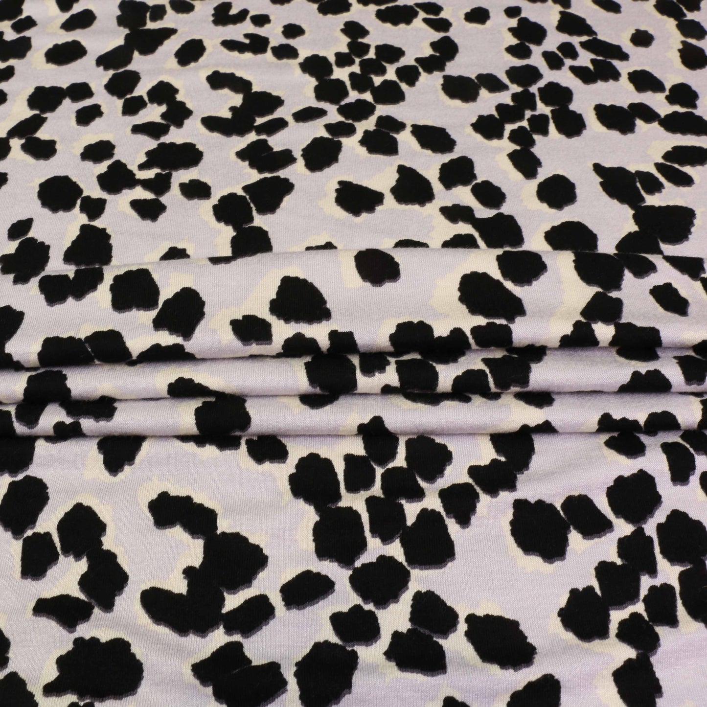 Viscose Jersey Fabric - Lilac, white, black