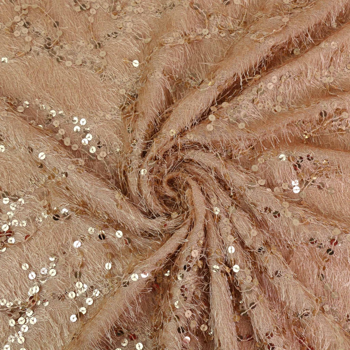 Eyelash Sequin Fabric - Champagne