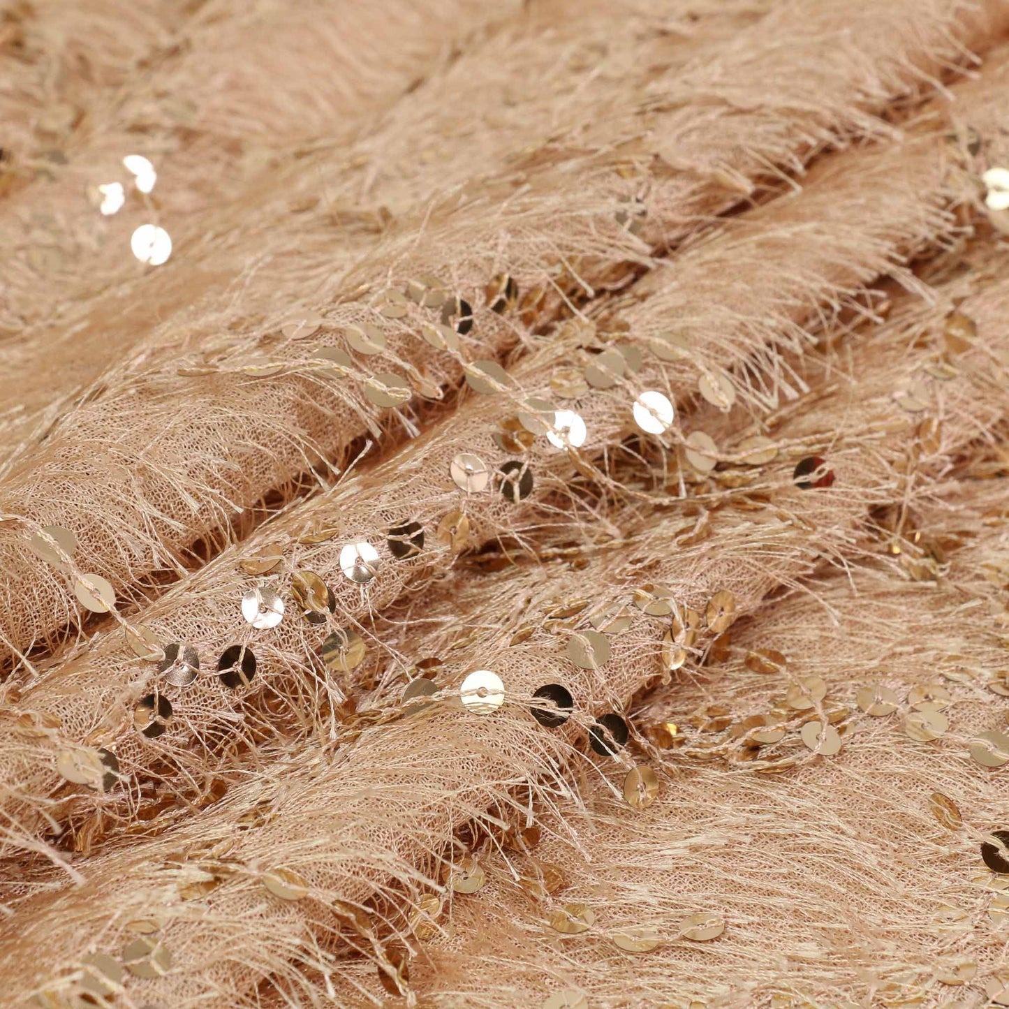 Eyelash Sequin Fabric - Champagne
