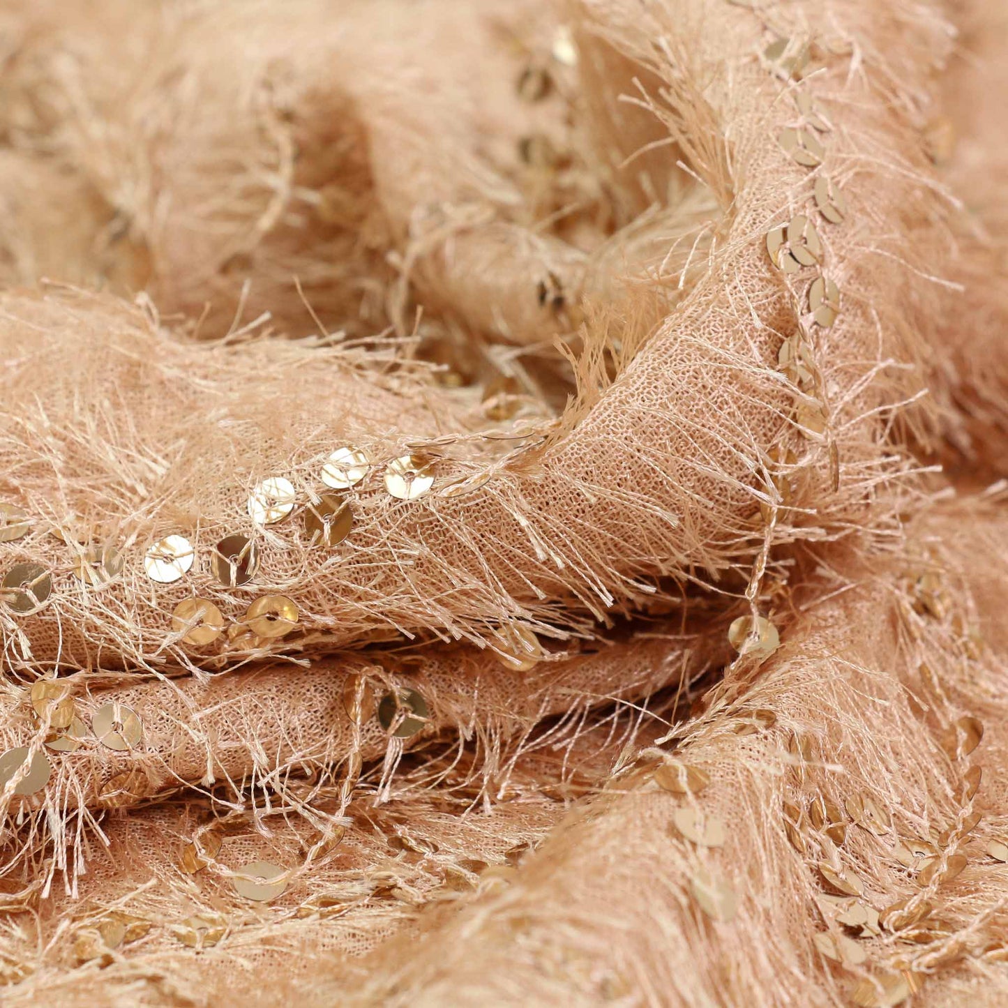 Eyelash Sequin Fabric - Champagne