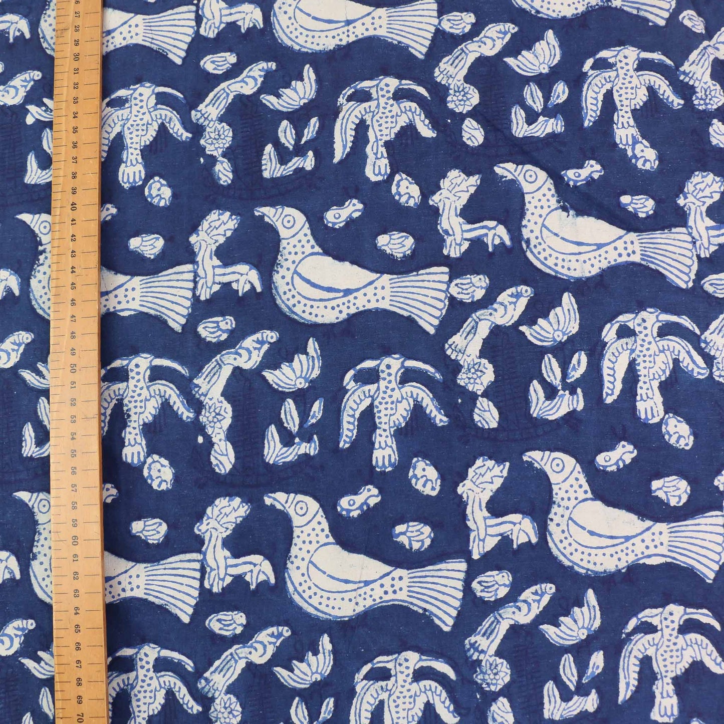Cotton Voile - Indigo Hand block print