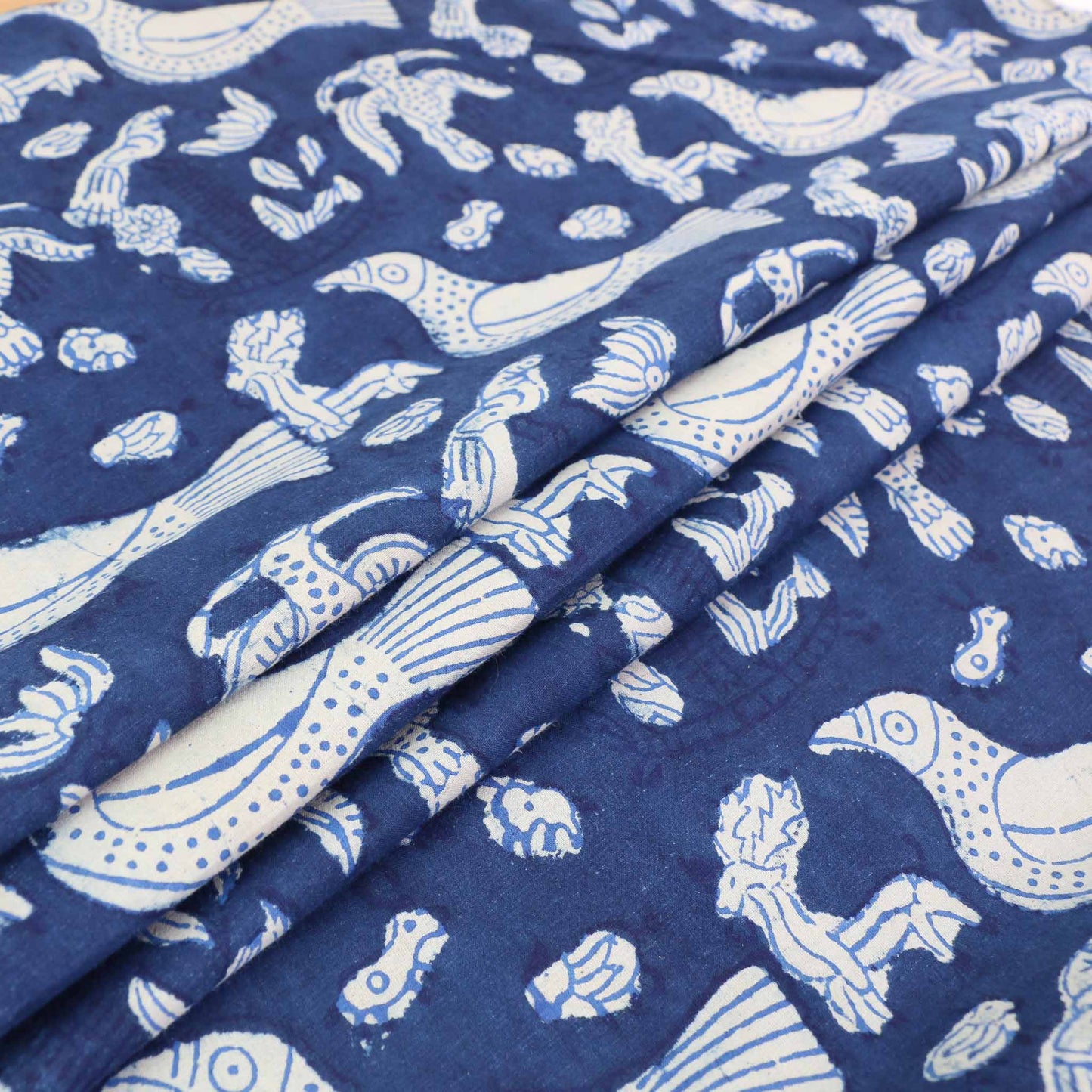 Cotton Voile - Indigo Hand block print