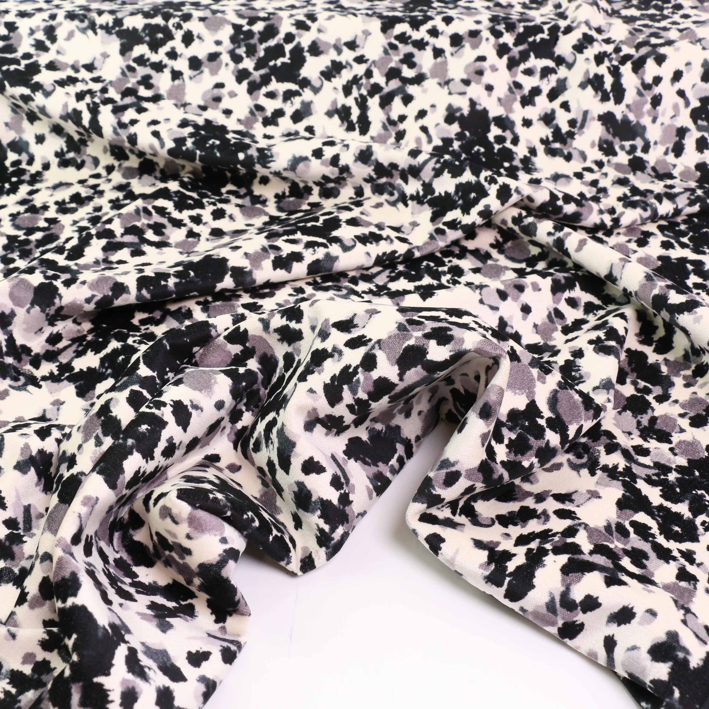 Cotton Velvet fabric - White, black, grey