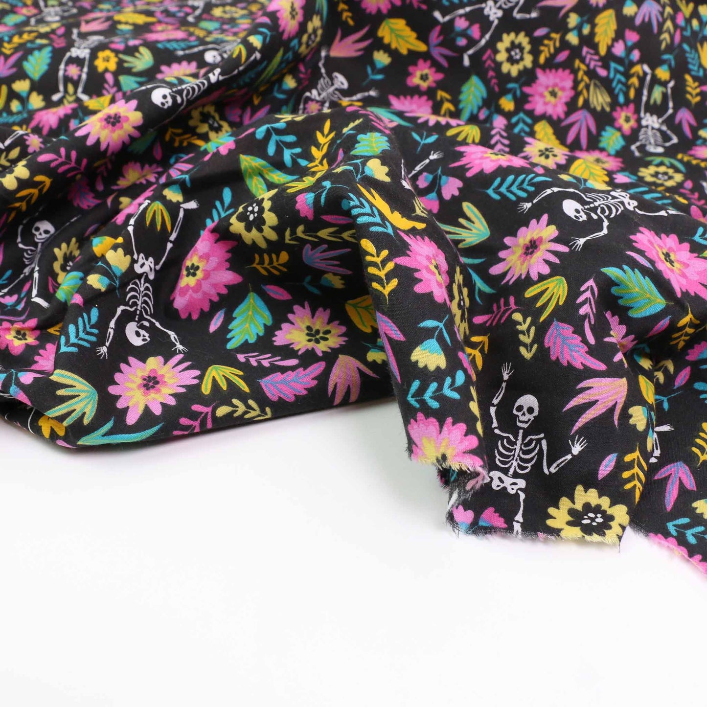 PolyCotton Poplin Fabric - Purple, black