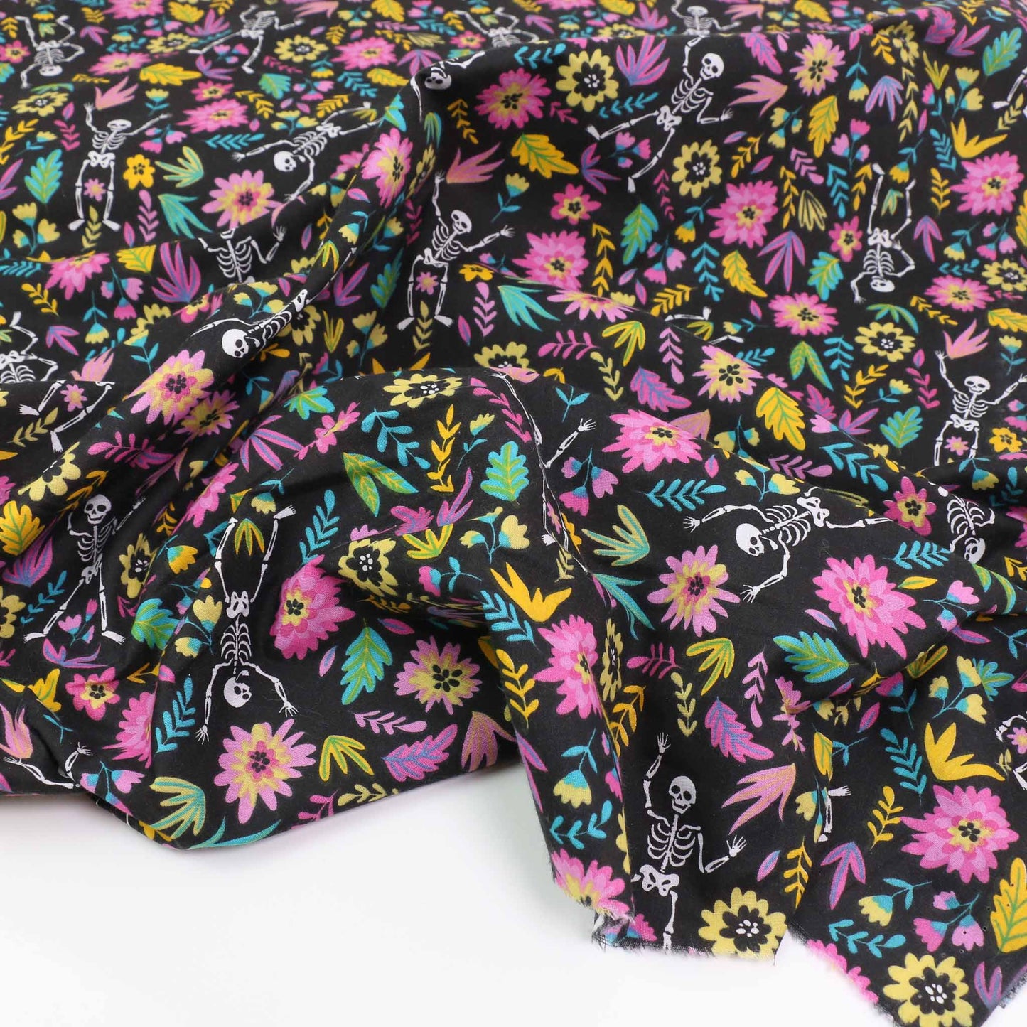 PolyCotton Poplin Fabric - Purple, black