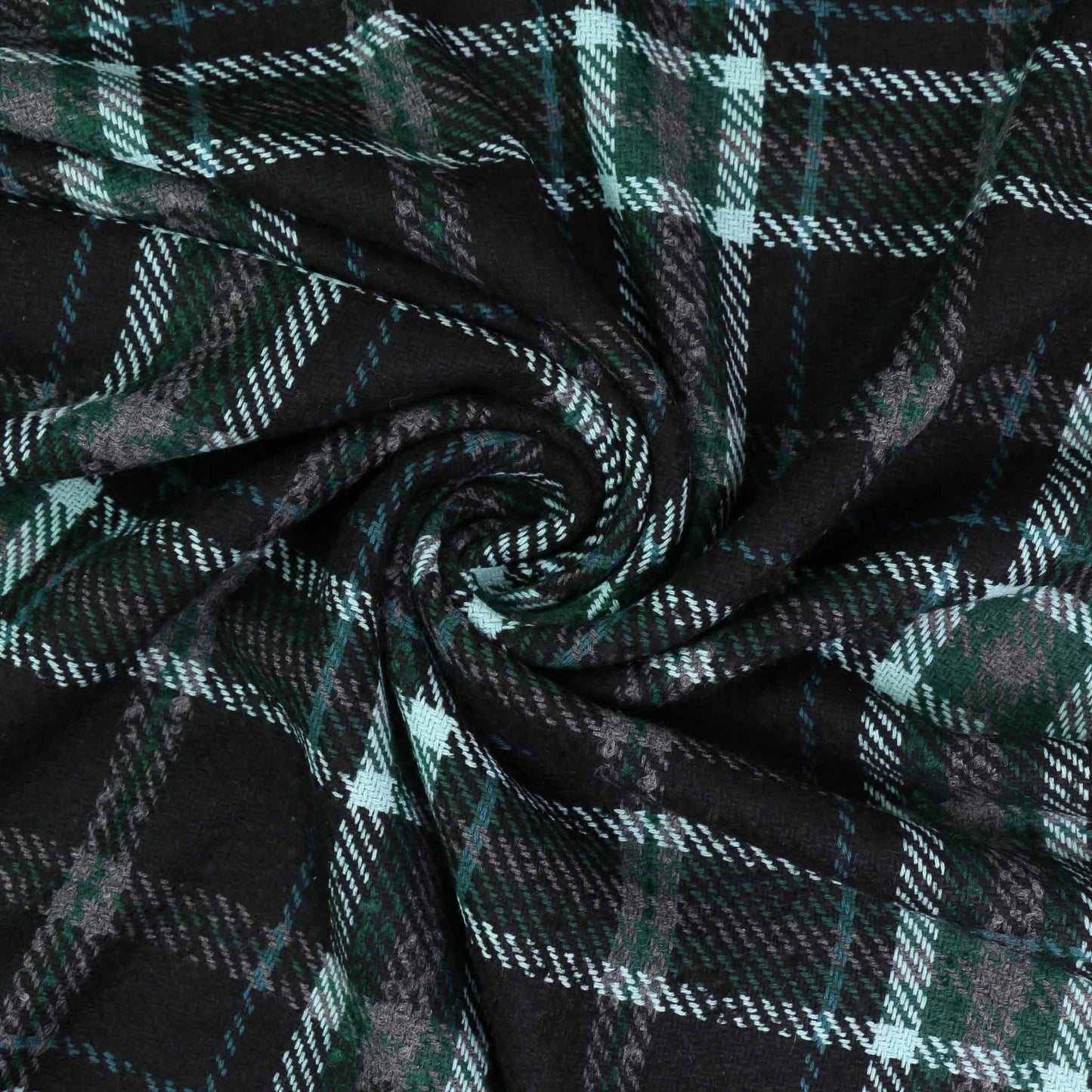 Boucle Fabric - Black, teal