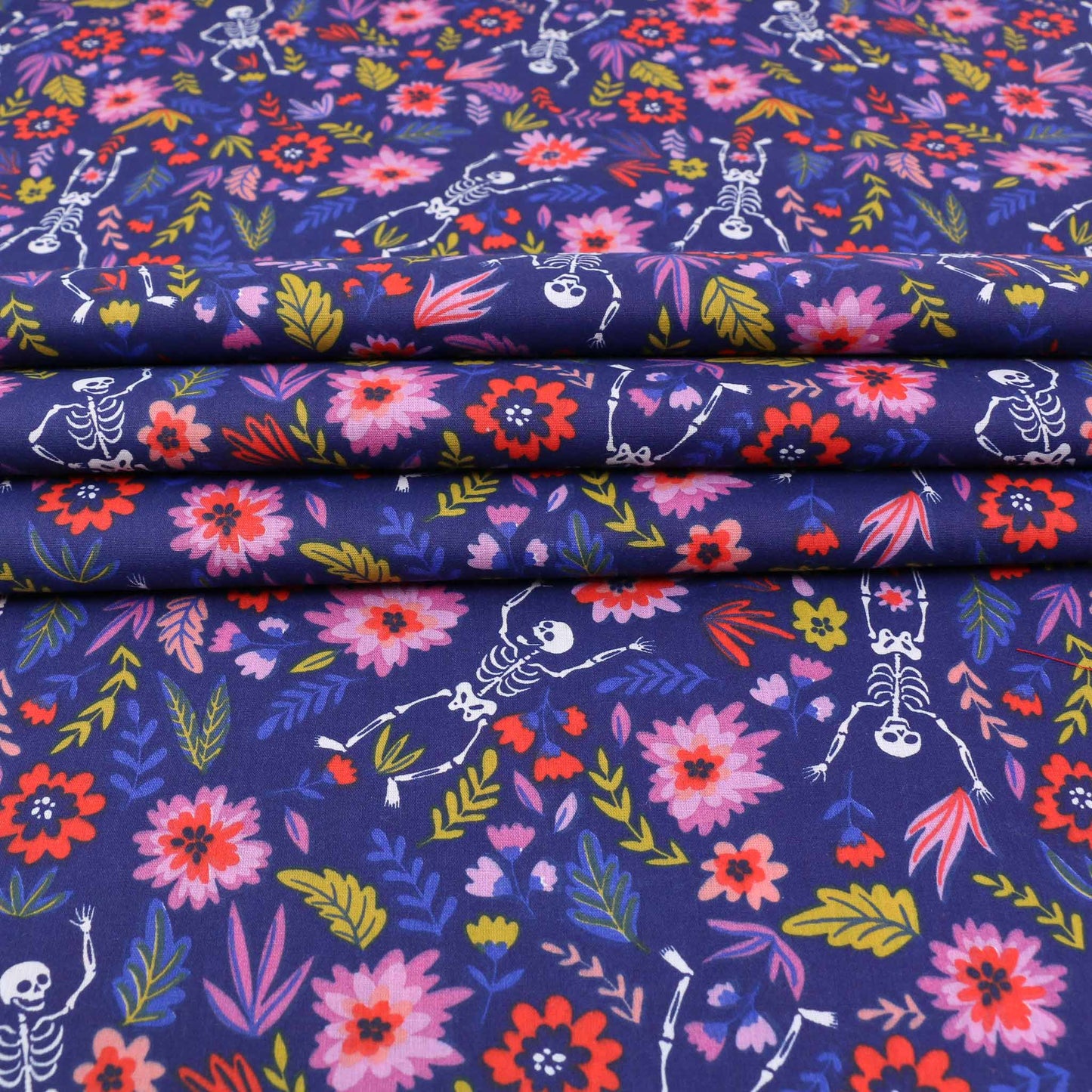PolyCotton Poplin Fabric - Purple, black