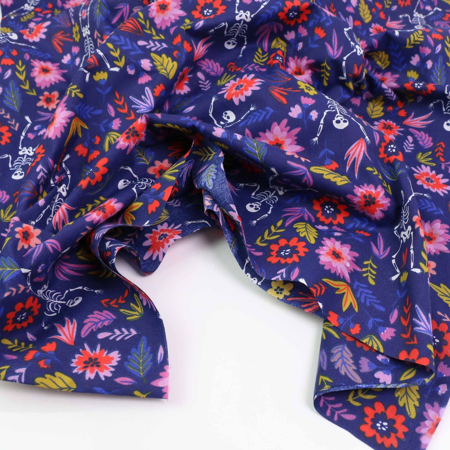 PolyCotton Poplin Fabric - Purple, black