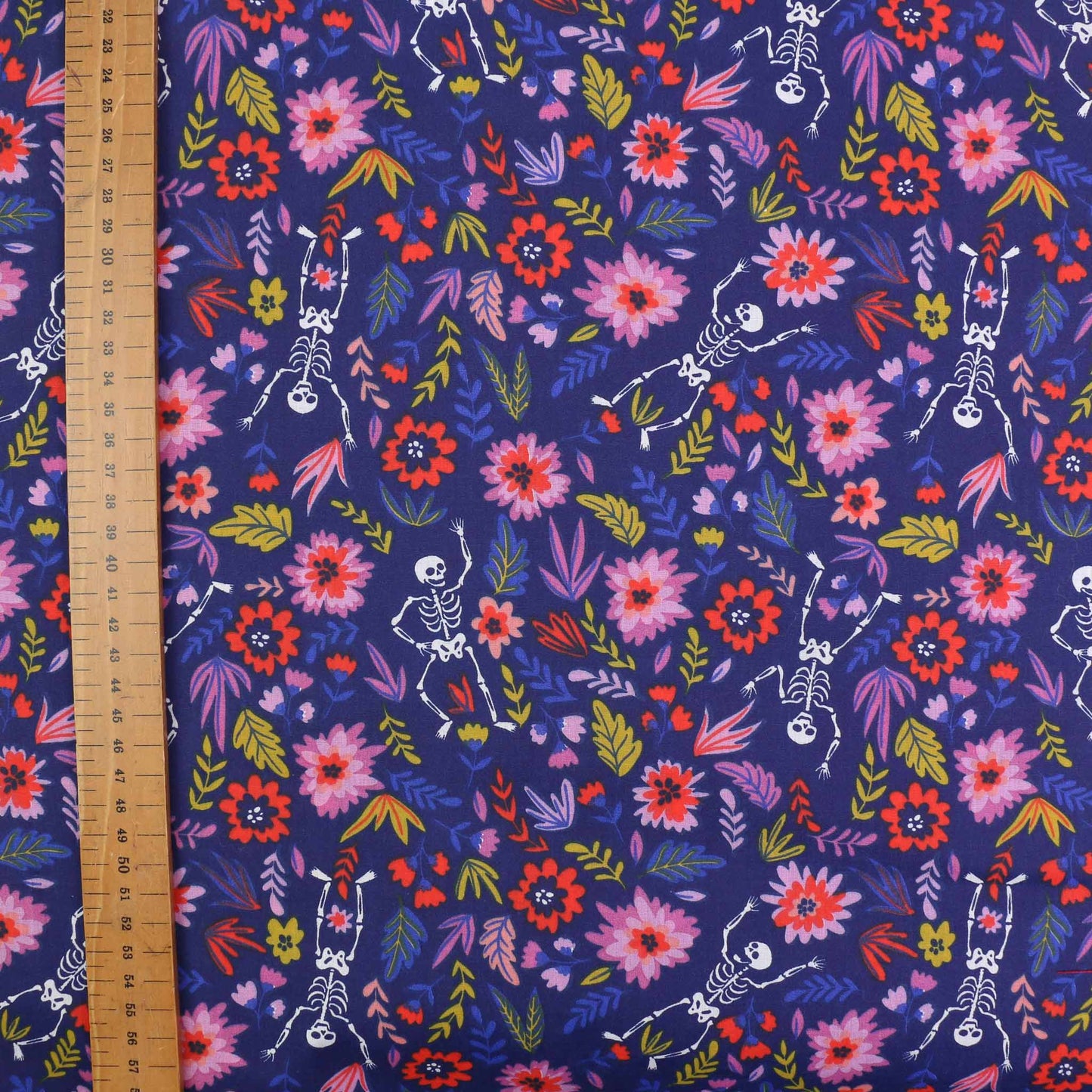 PolyCotton Poplin Fabric - Purple, black