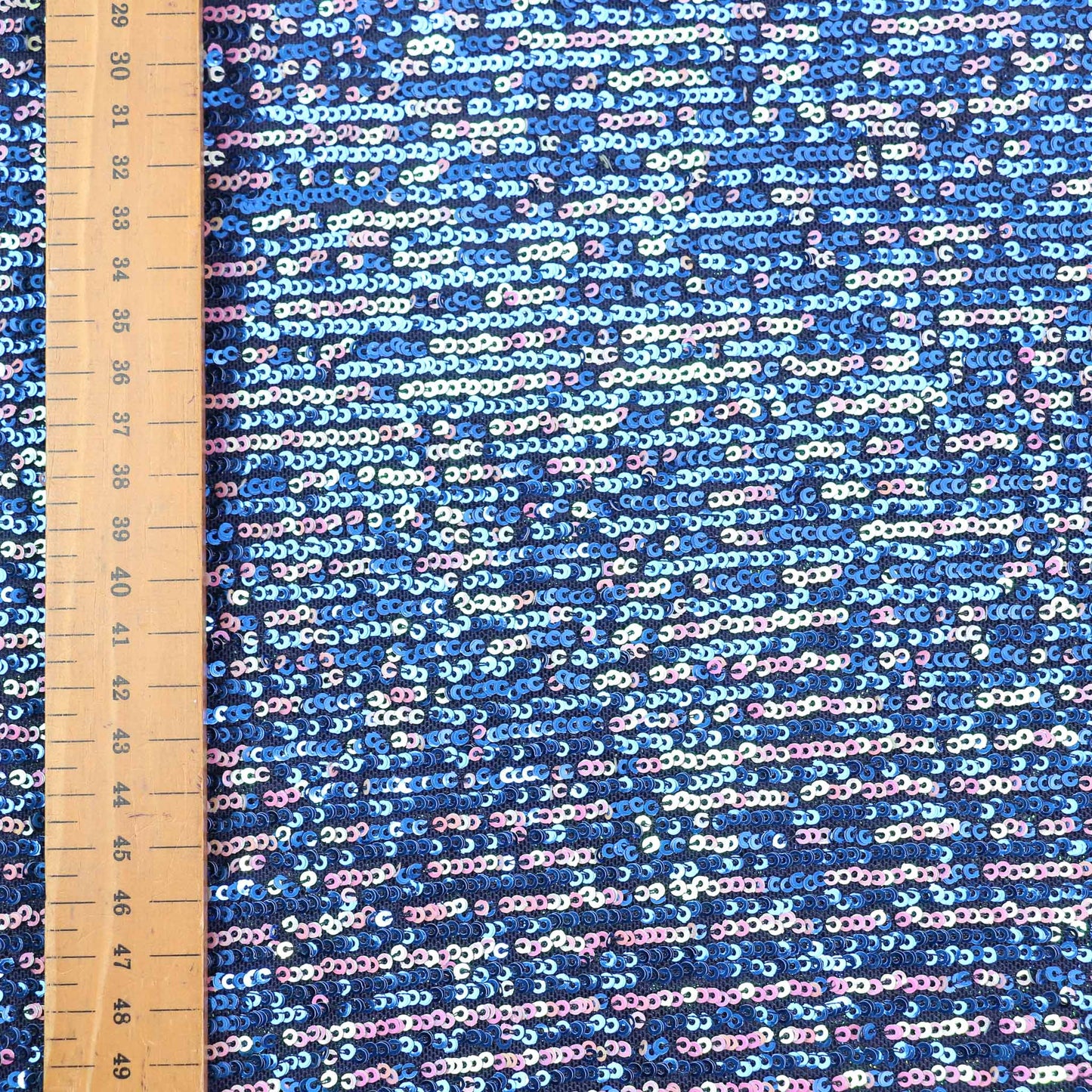 Stretchy Sequin Fabric - Blue, Silver, Iridescent