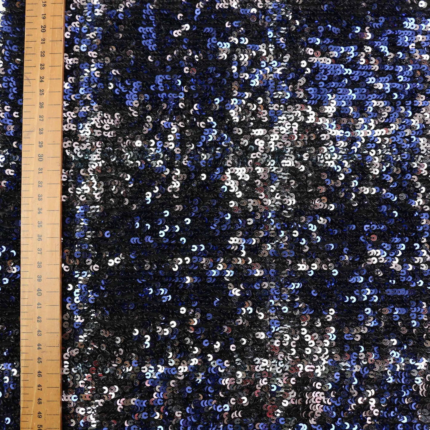 Sequin Fabric - Copper, blue