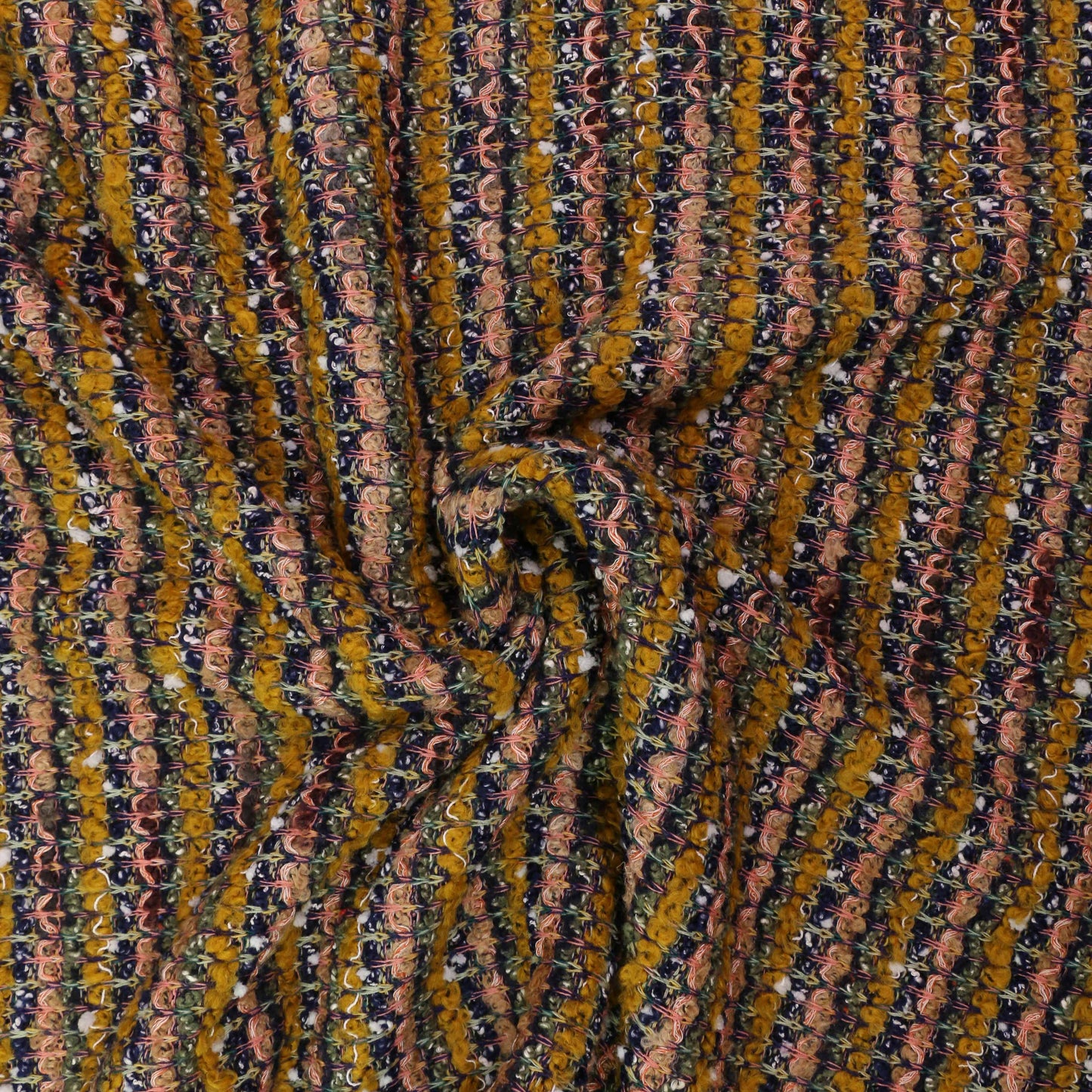 Boucle Jersey Fabric - Plum, red, mustard
