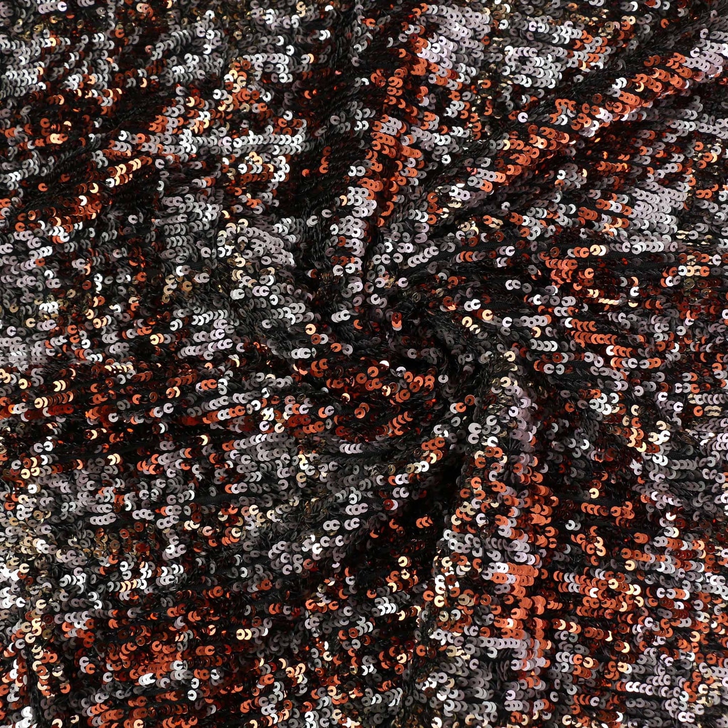 Sequin Fabric - Blue, Copper
