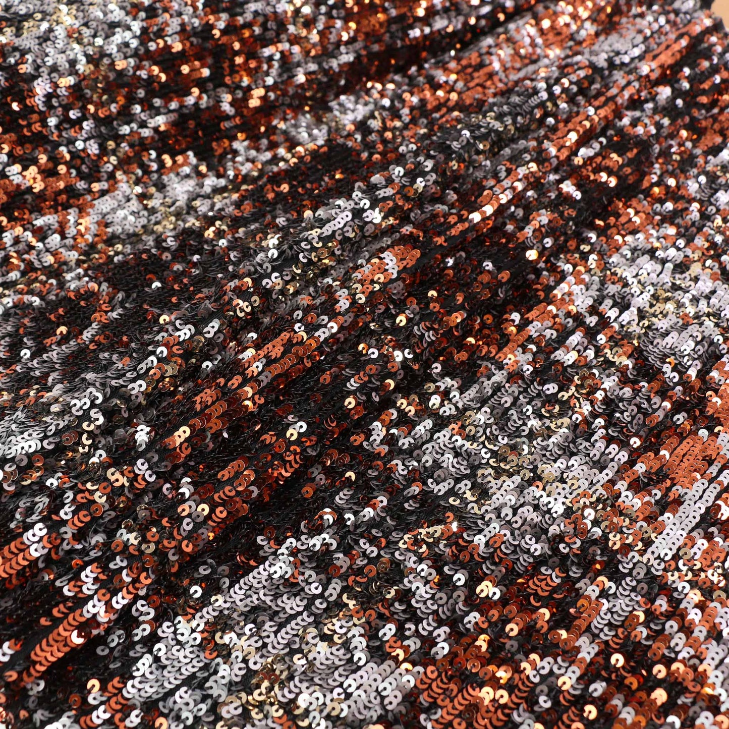 Sequin Fabric - Blue, Copper