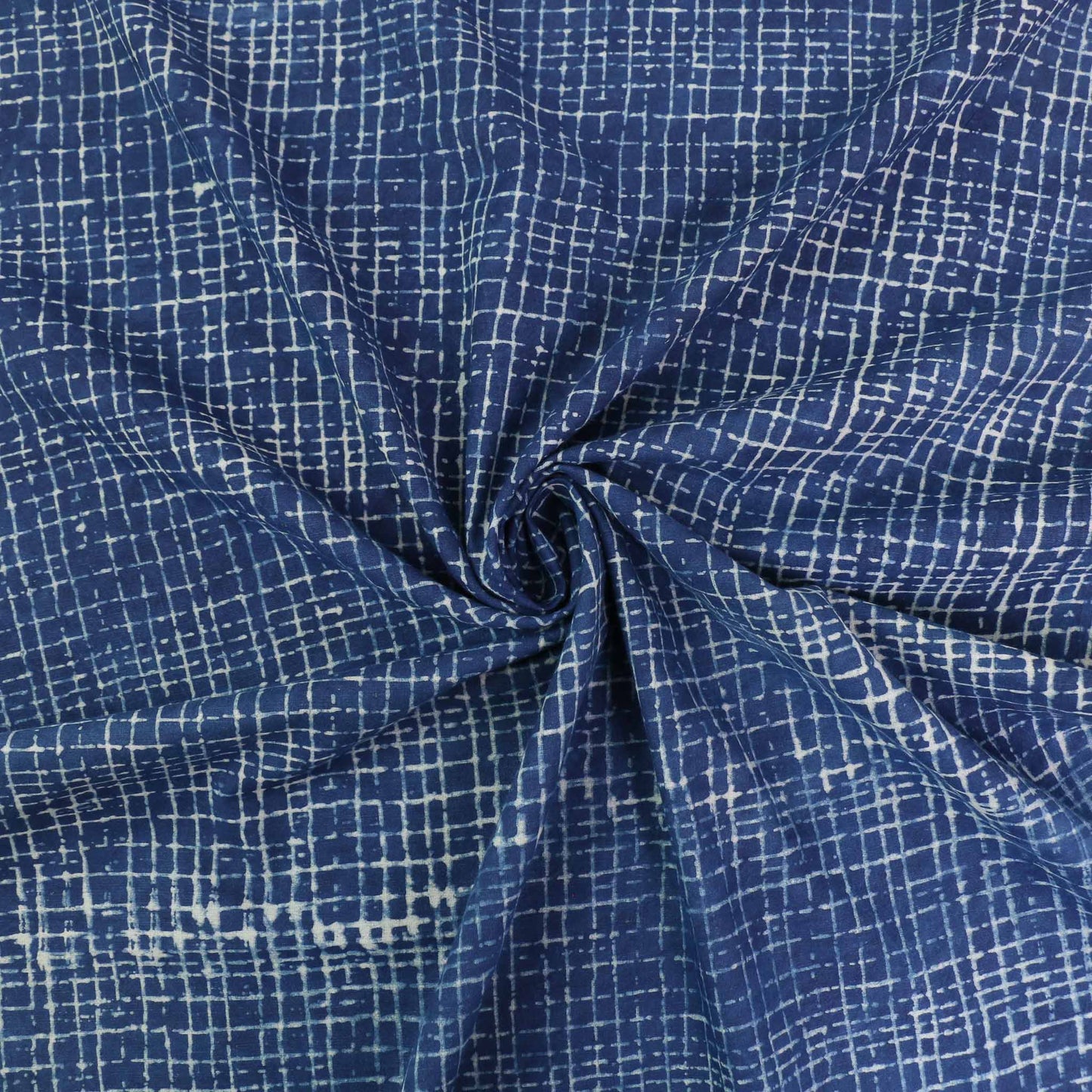 Cotton Voile - Indigo Hand block print