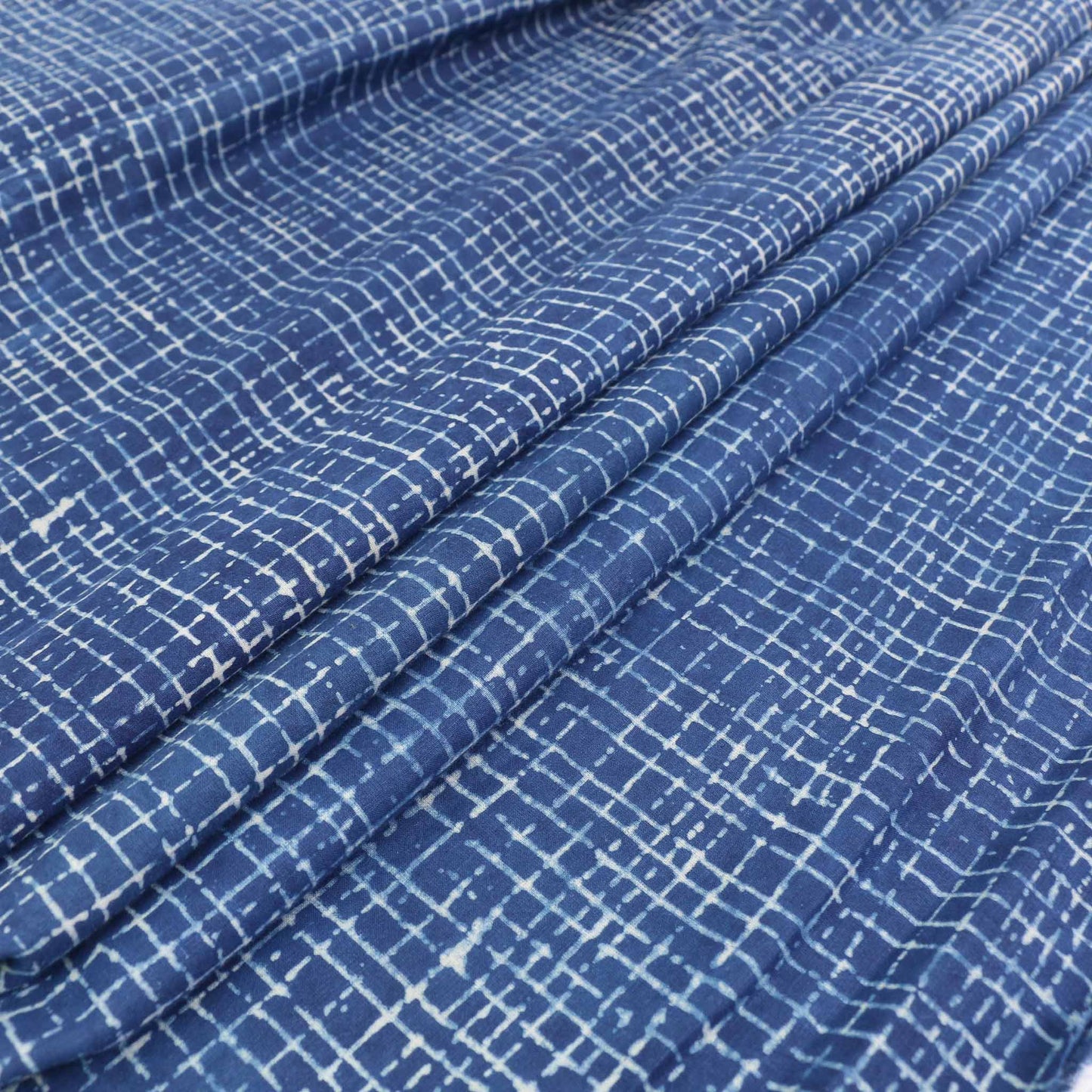 Cotton Voile - Indigo Hand block print