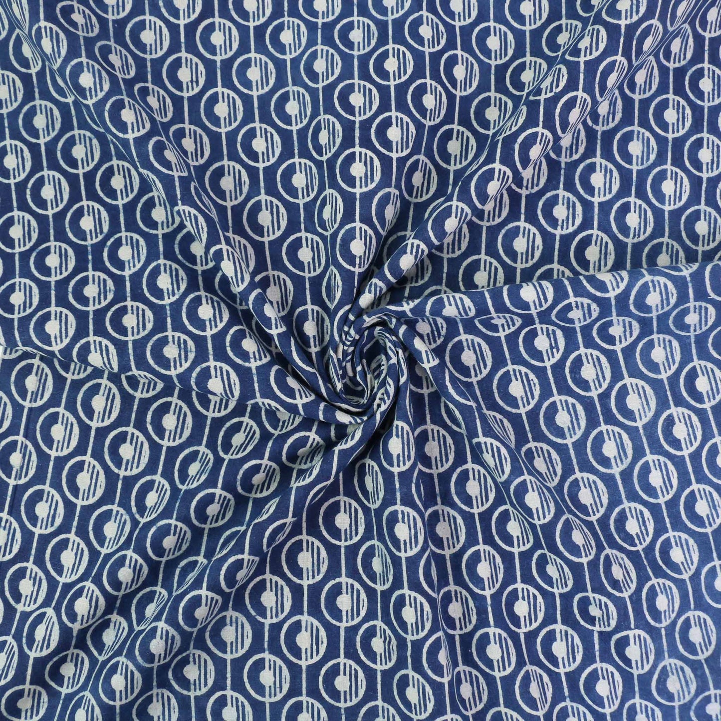 Cotton Voile - Indigo Hand block print