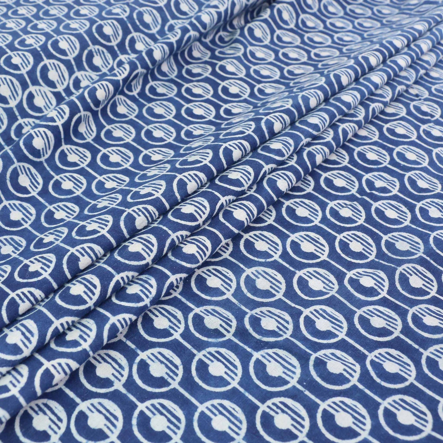 Cotton Voile - Indigo Hand block print