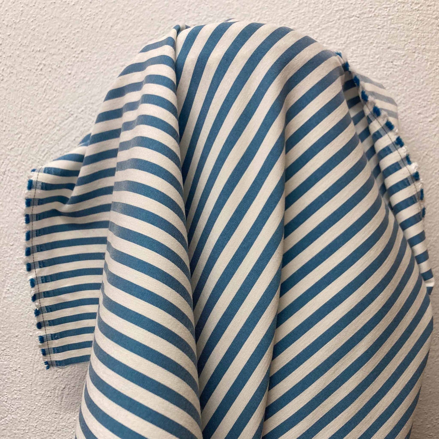 Bengaline Fabric - Blue stripe