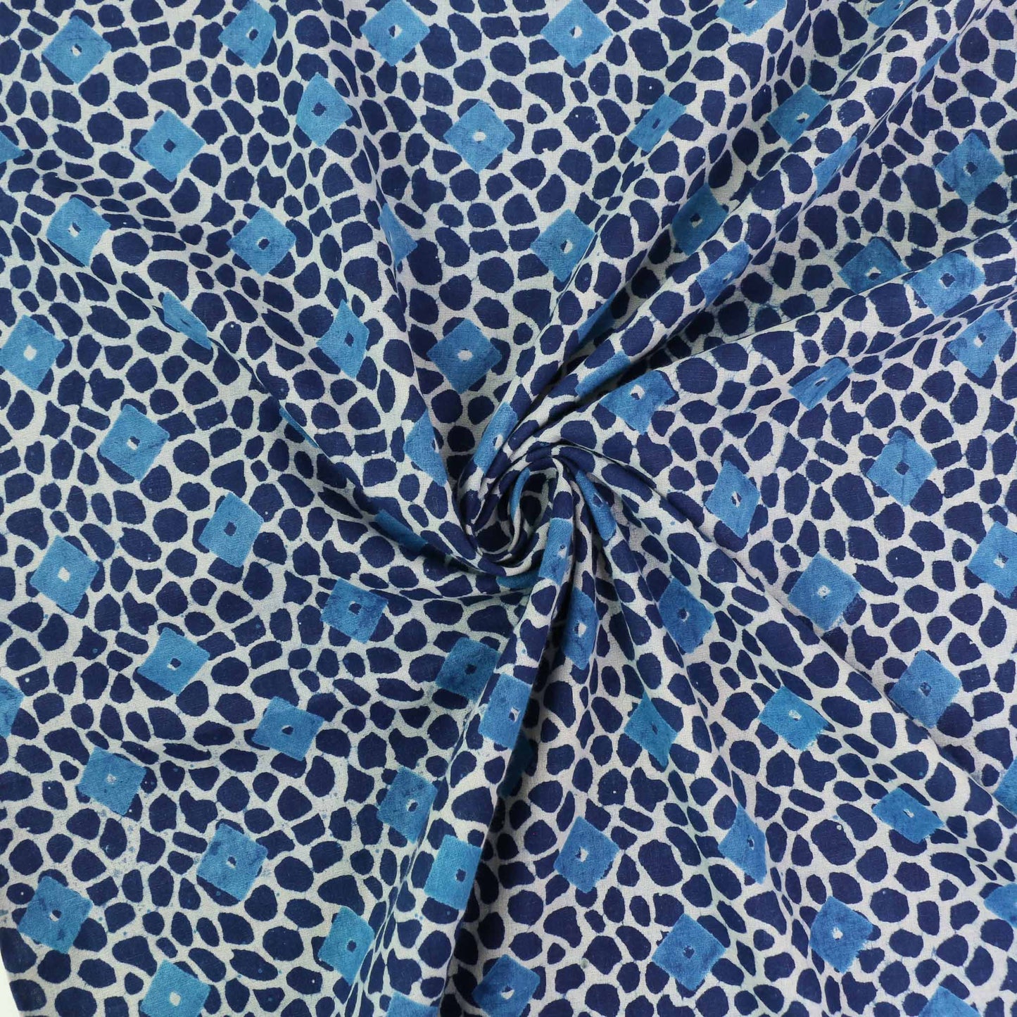 Cotton Voile - Indigo Hand block print
