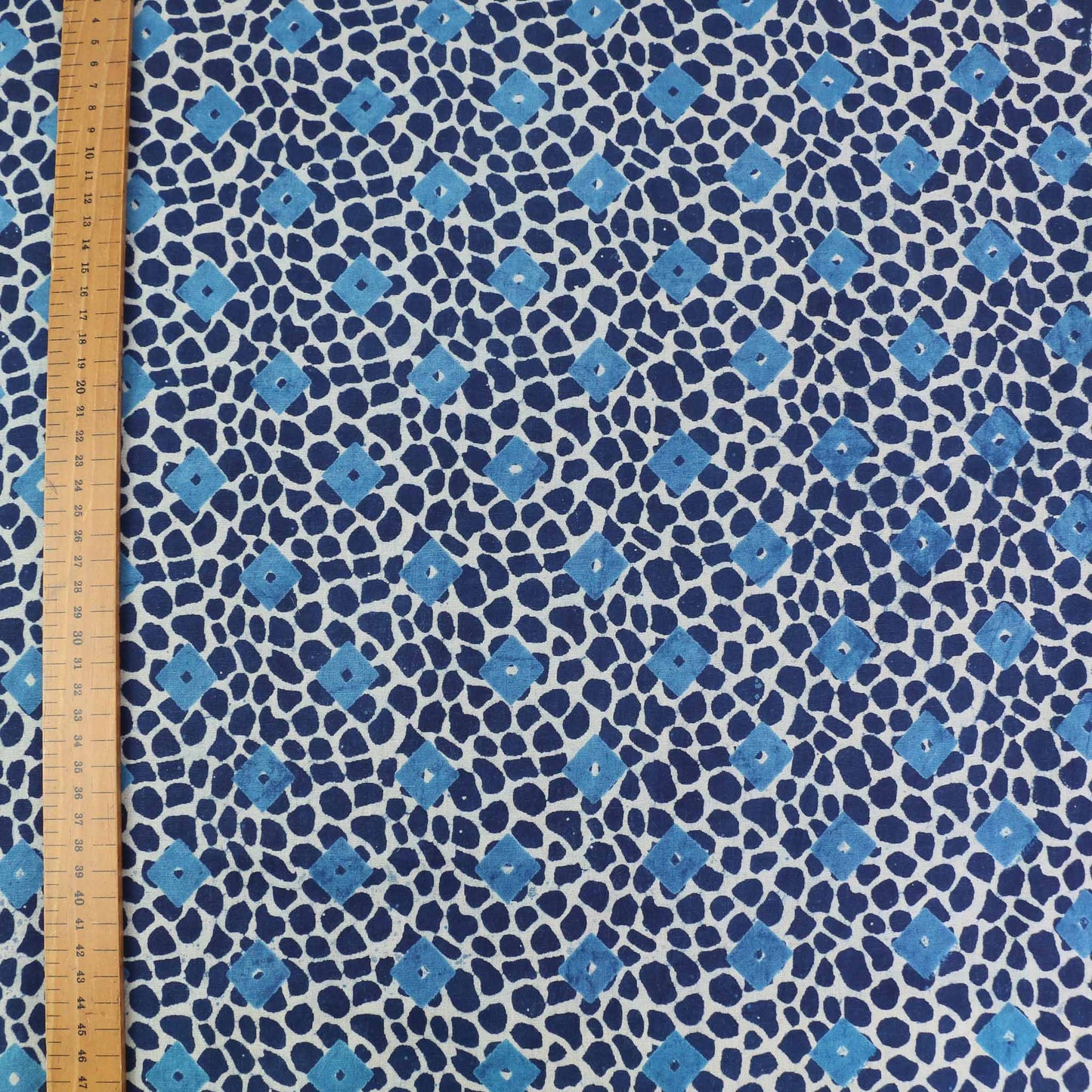 Cotton Voile - Indigo Hand block print