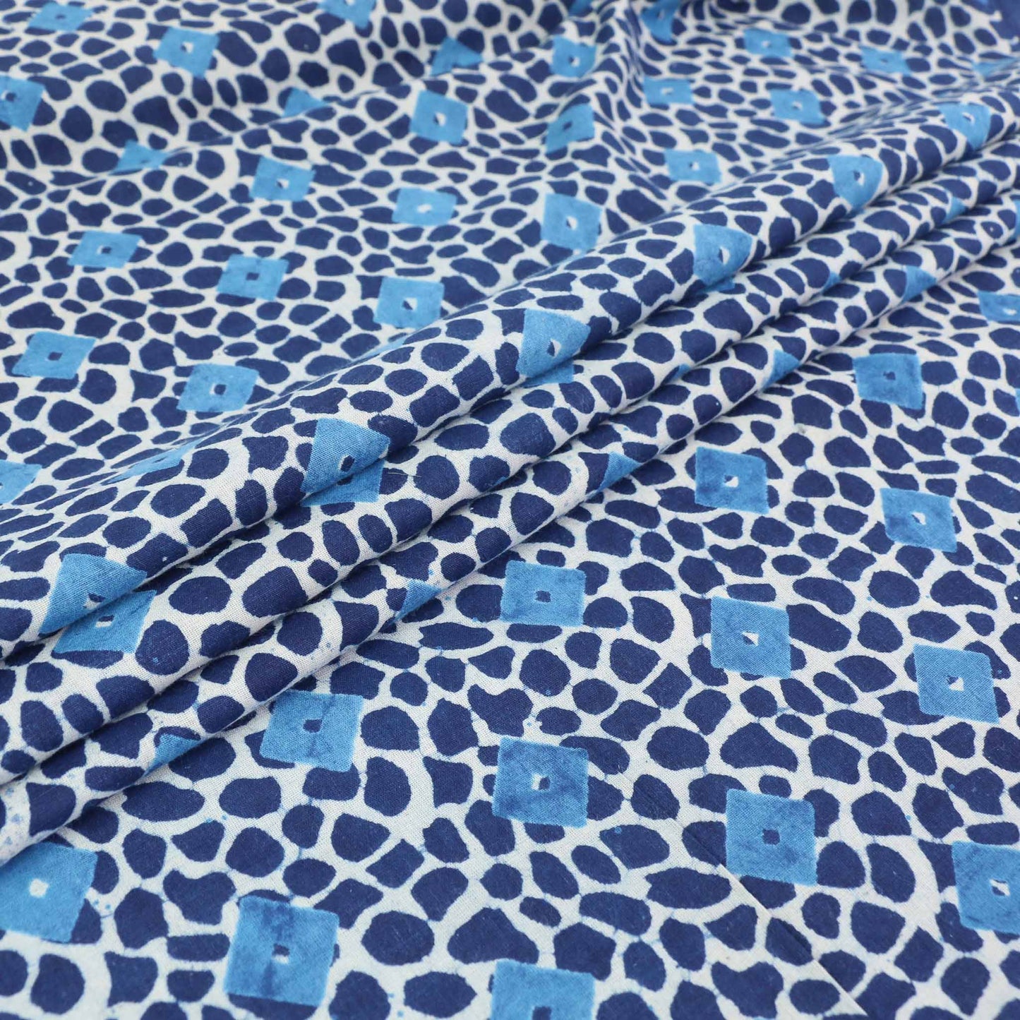Cotton Voile - Indigo Hand block print
