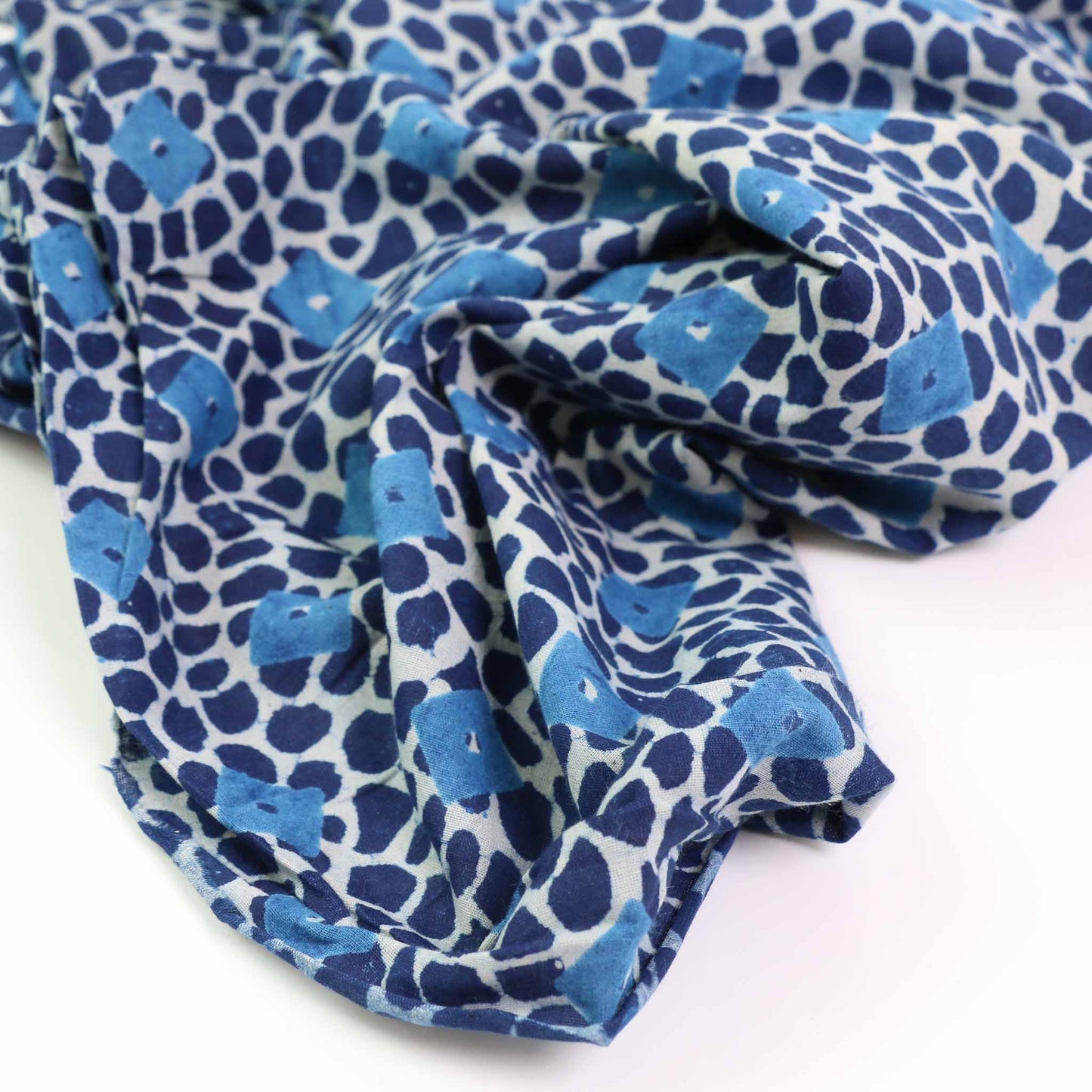Cotton Voile - Indigo Hand block print