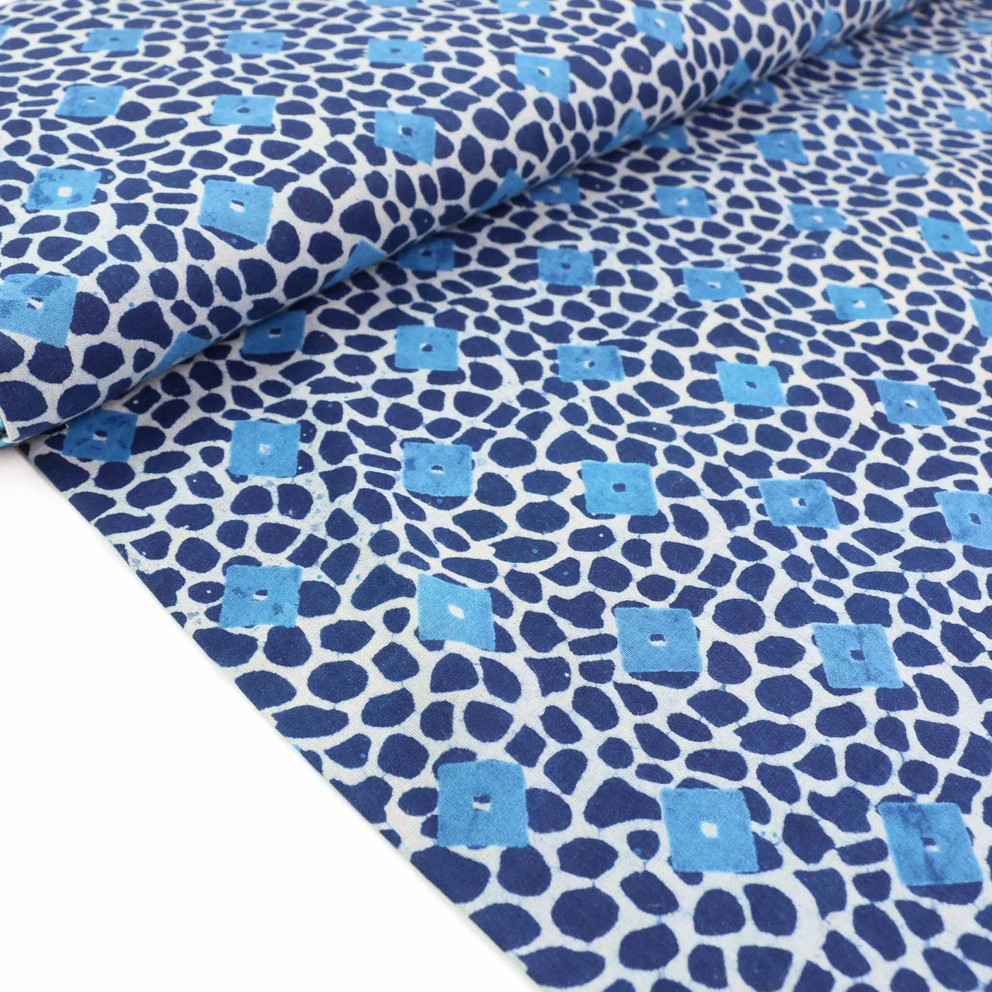 Cotton Voile - Indigo Hand block print
