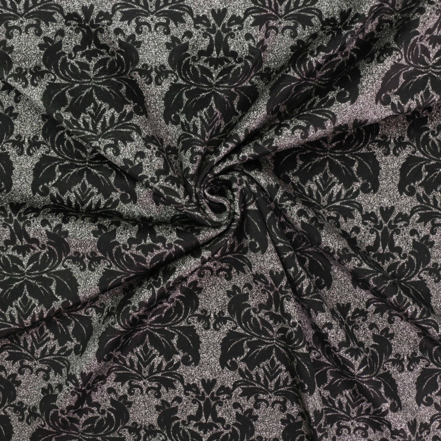 Cotton Velvet fabric - Black, grey