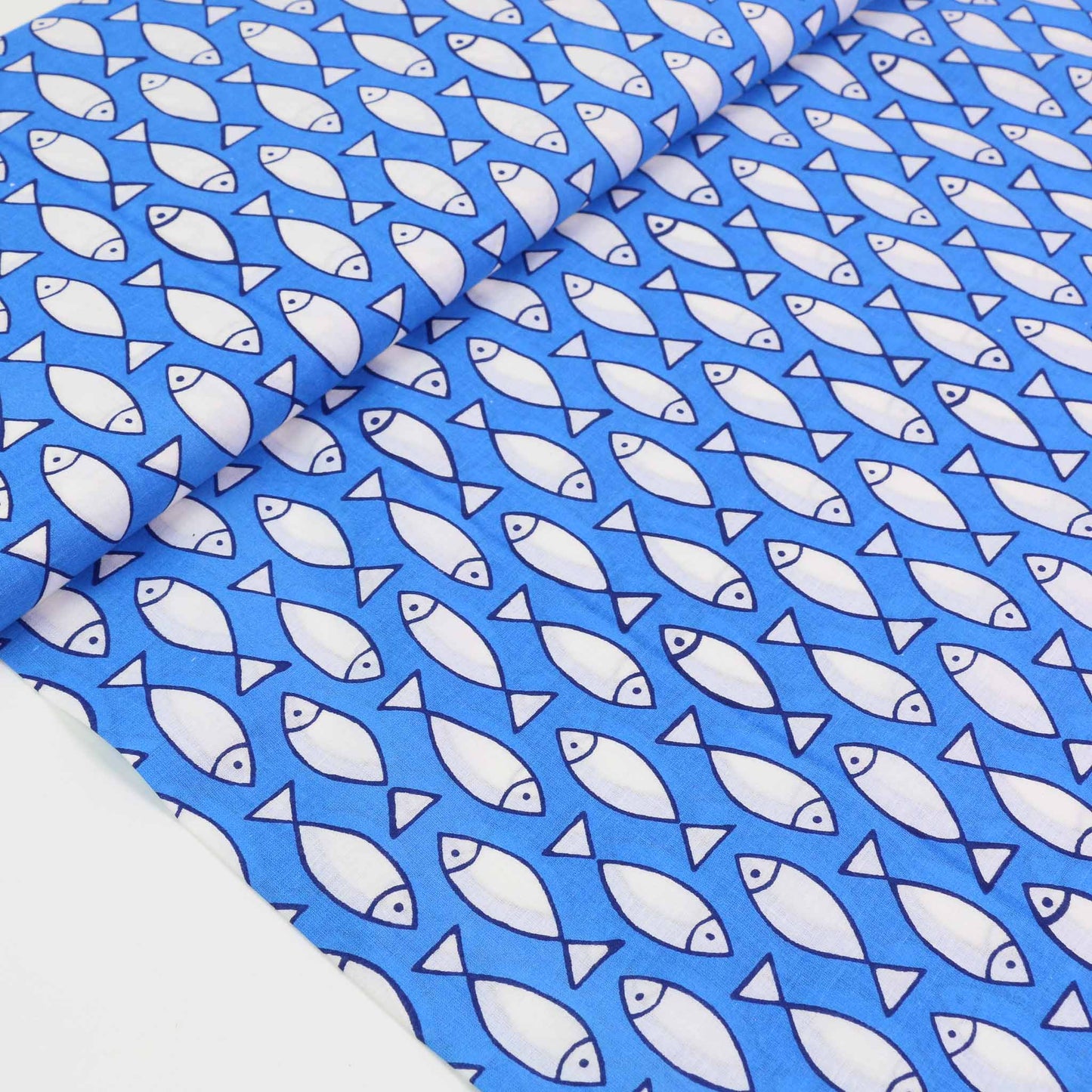 Cotton Voile - Hand block print - Blue