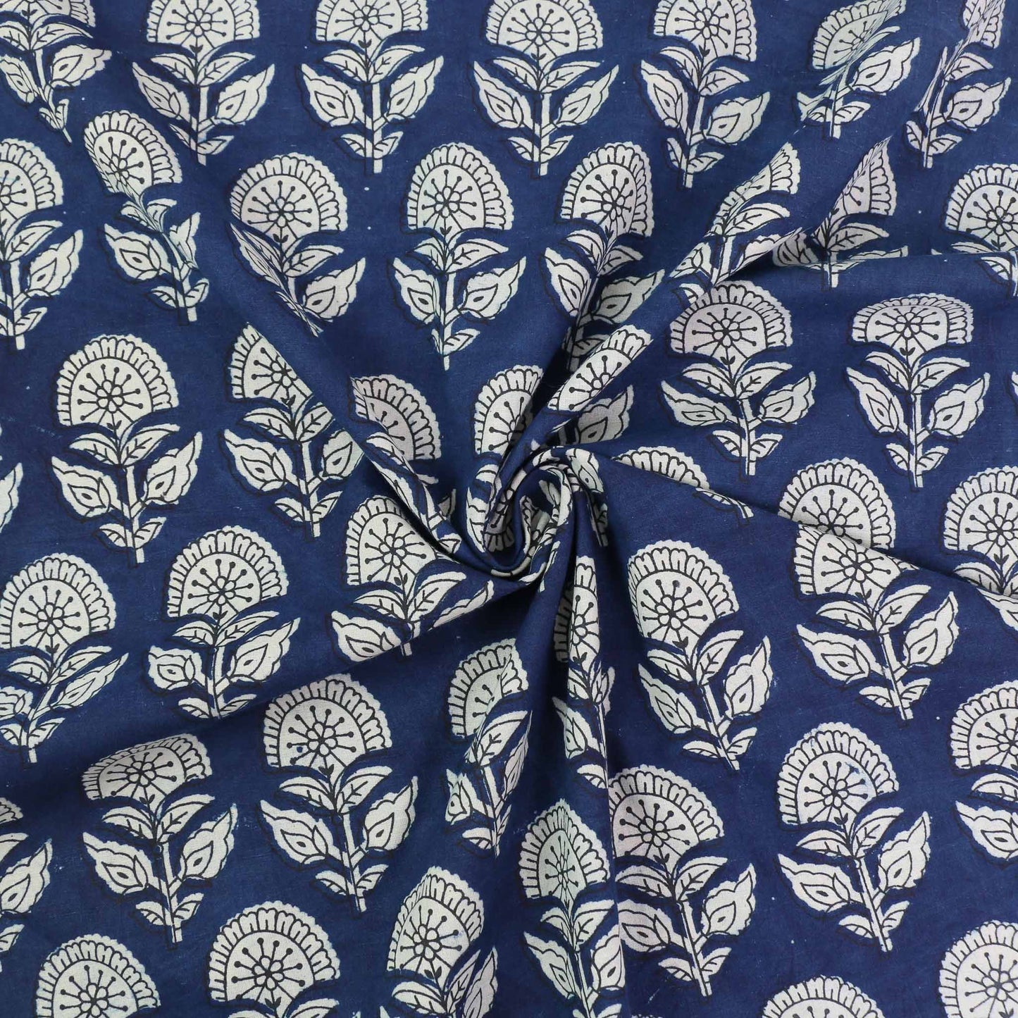 Cotton Voile - Indigo Hand block print