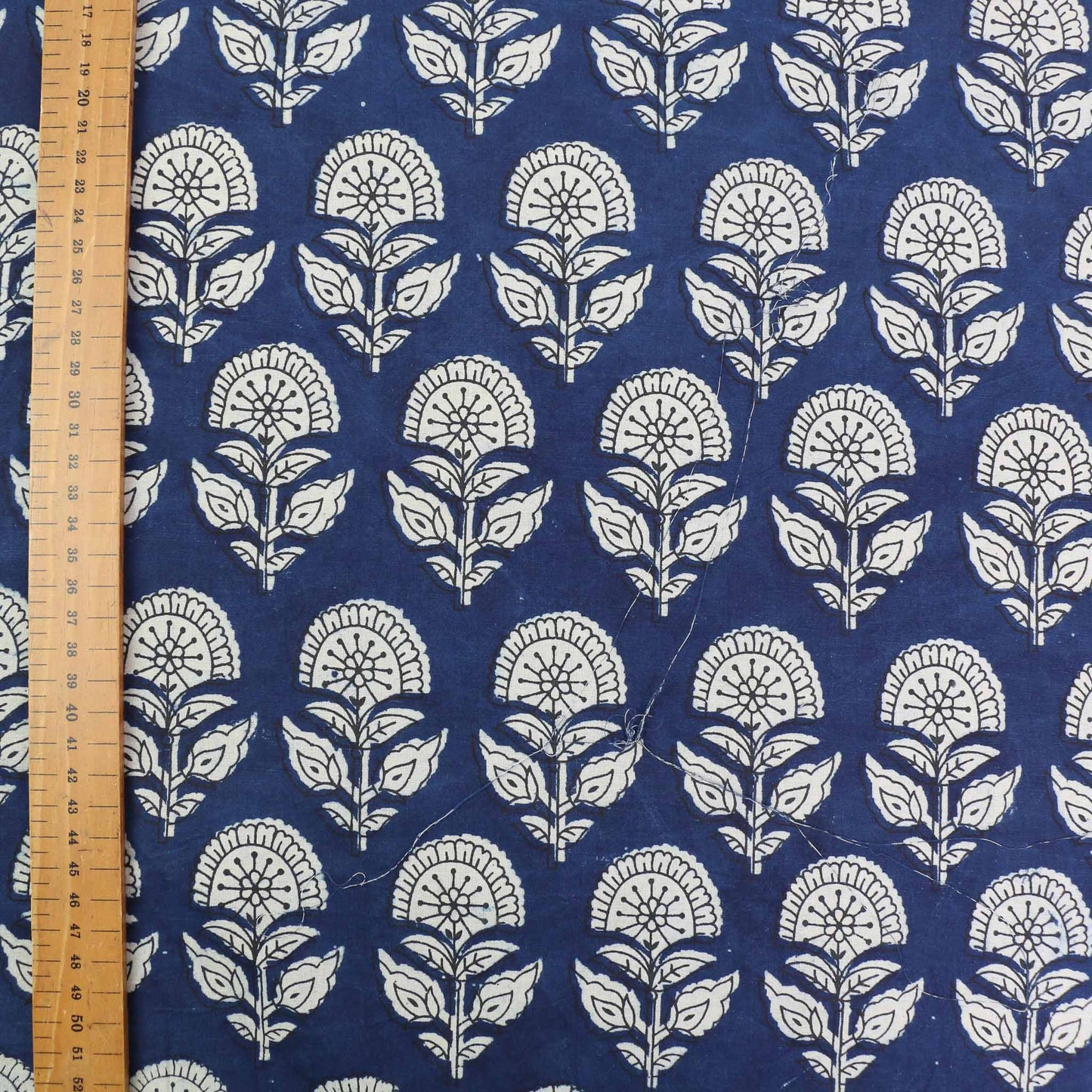 Cotton Voile - Indigo Hand block print