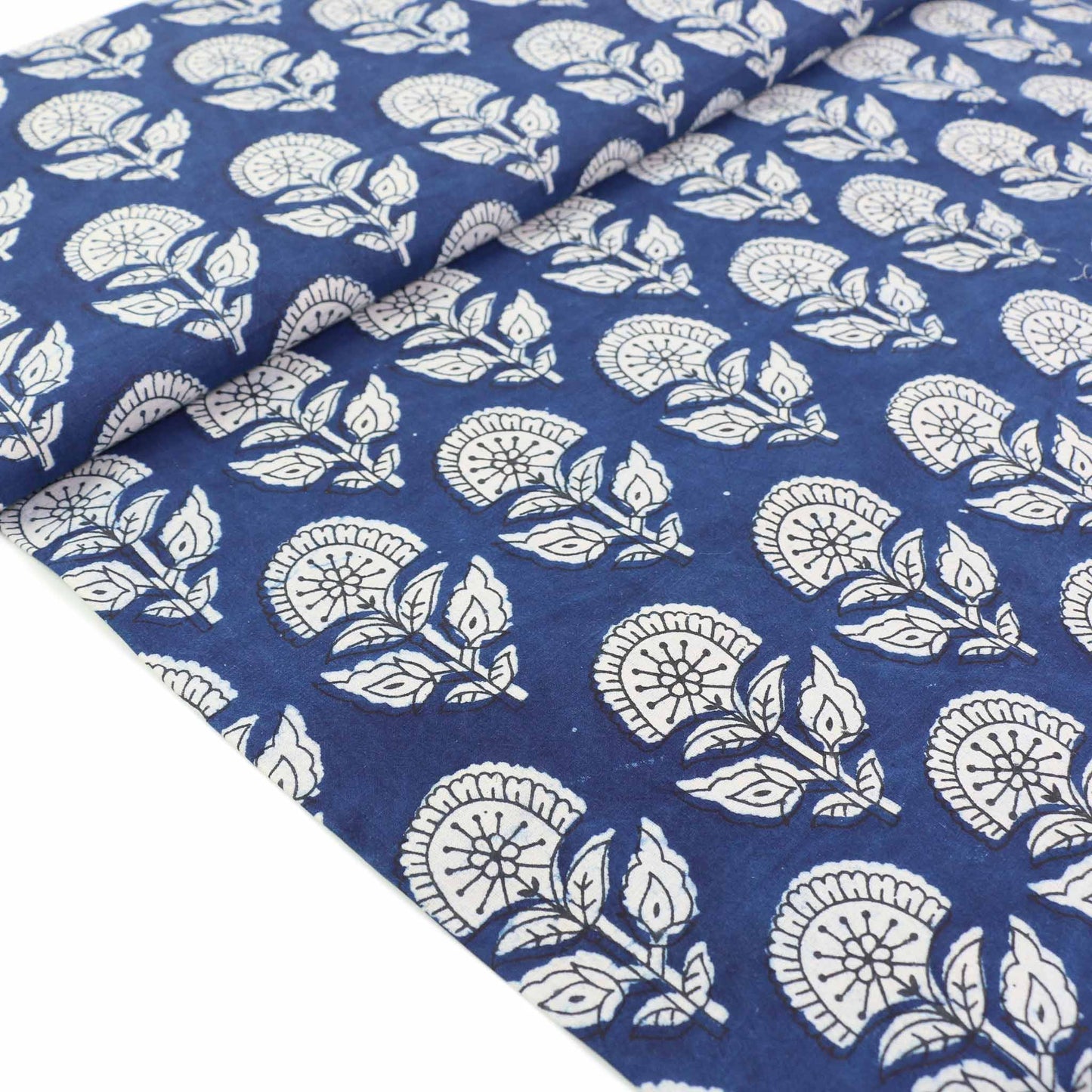 Cotton Voile - Indigo Hand block print
