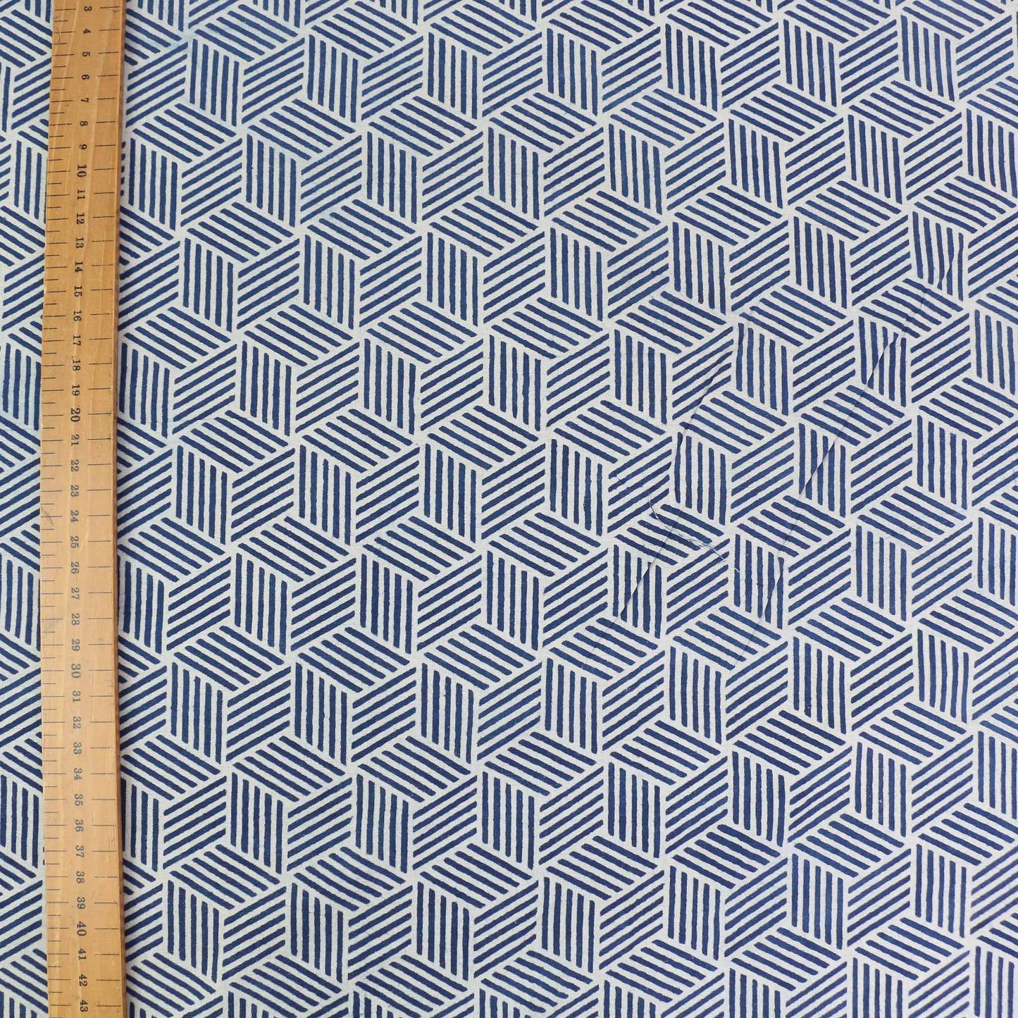 Cotton Voile - Indigo Hand block print