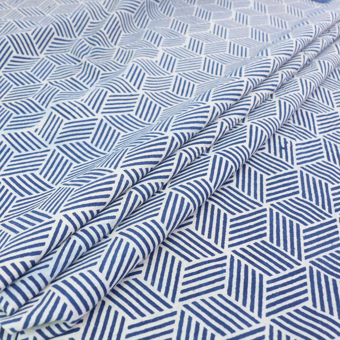 Cotton Voile - Indigo Hand block print