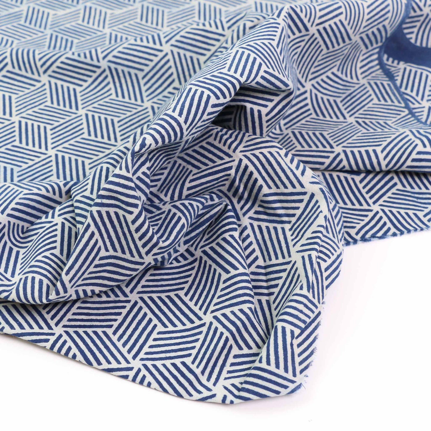 Cotton Voile - Indigo Hand block print